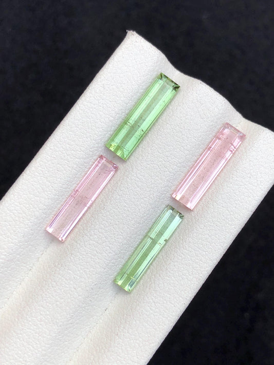 6.30 carats Faceted tourmaline pairs