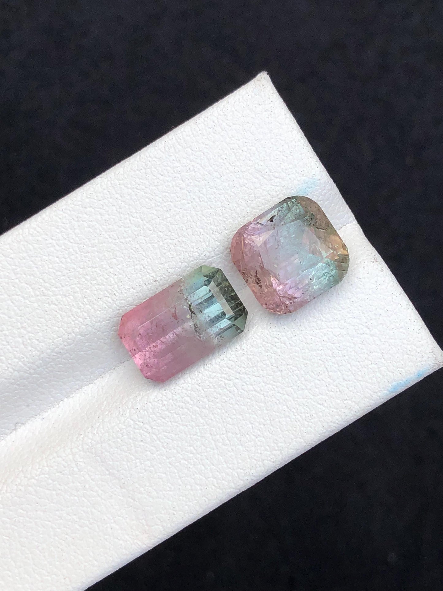 9.30 carats Faceted bi colour tourmaline origin Afghanistan