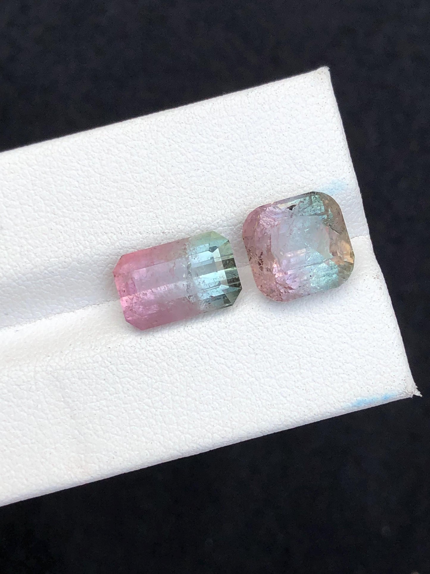 9.30 carats Faceted bi colour tourmaline origin Afghanistan