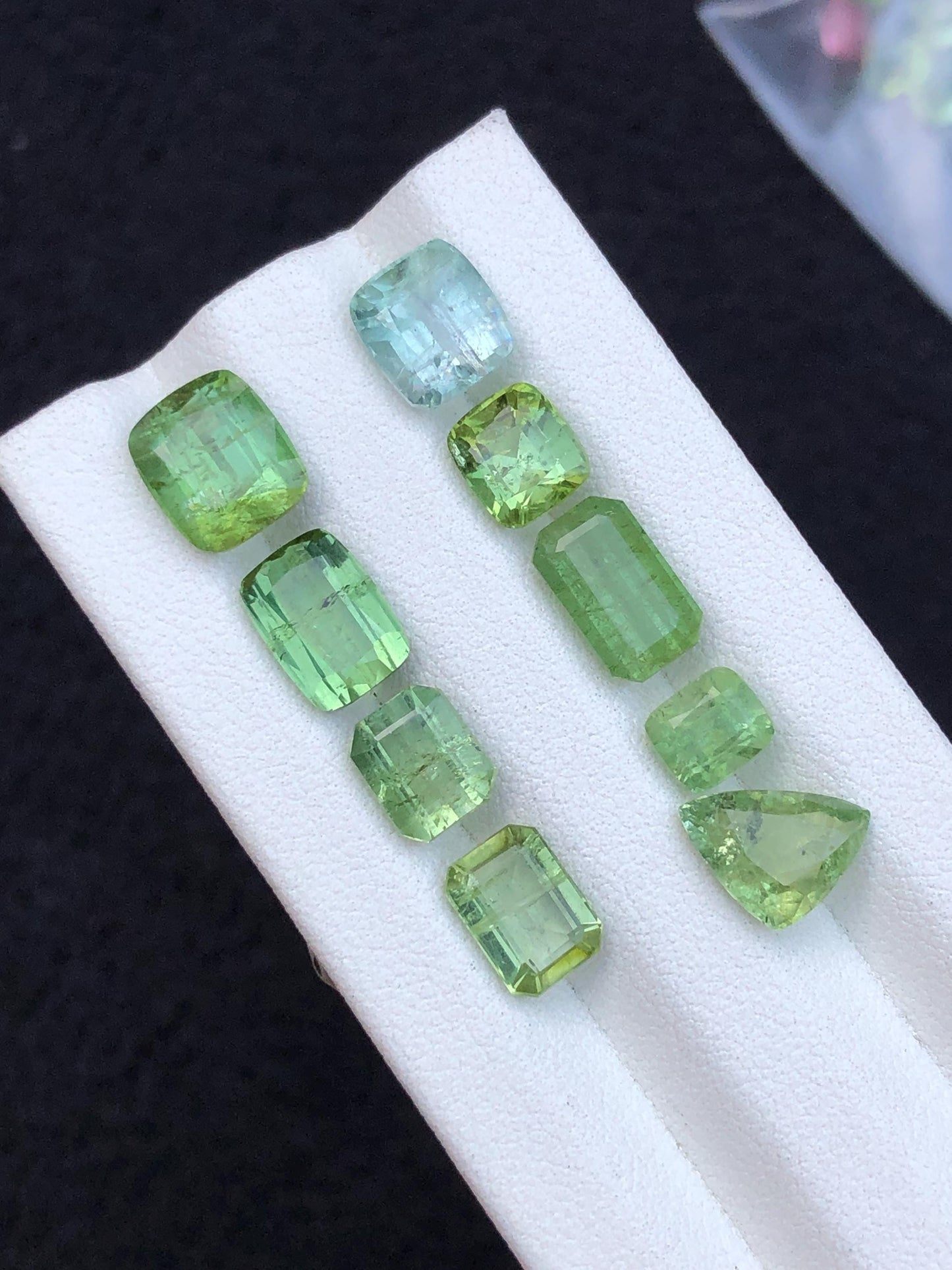 17.55 carats Green faceted tourmaline lot