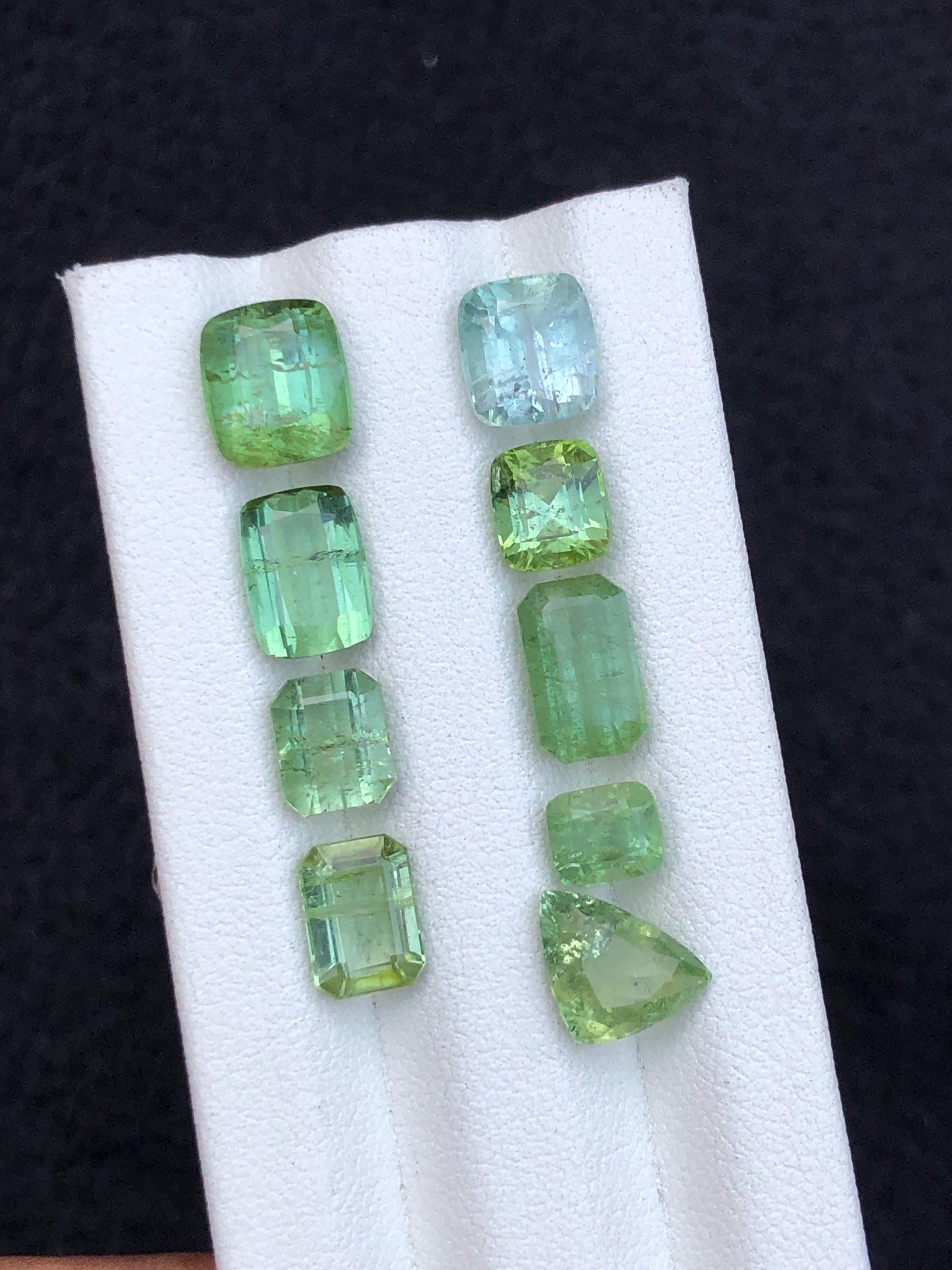 17.55 carats Green faceted tourmaline lot