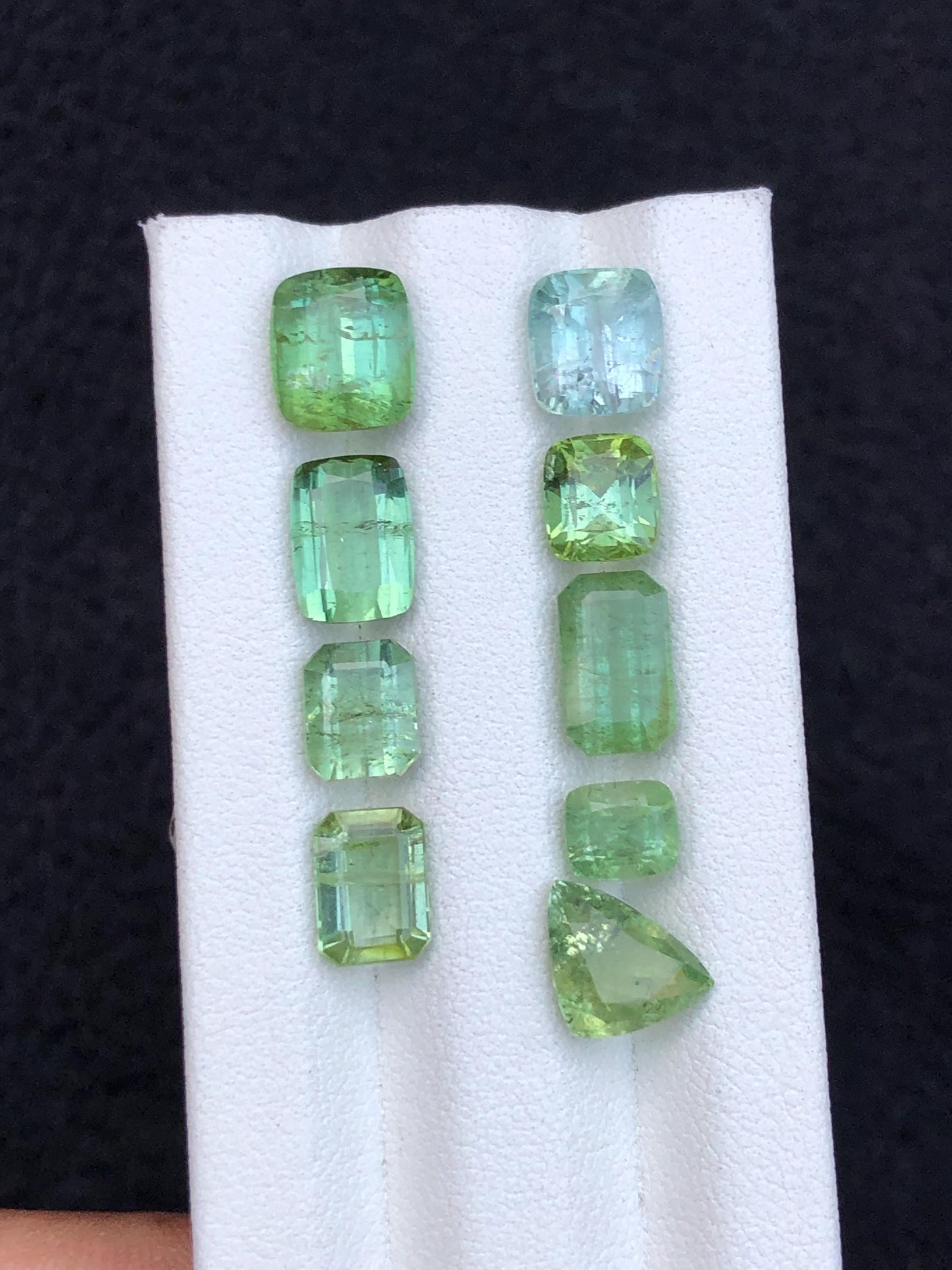 17.55 carats Green faceted tourmaline lot