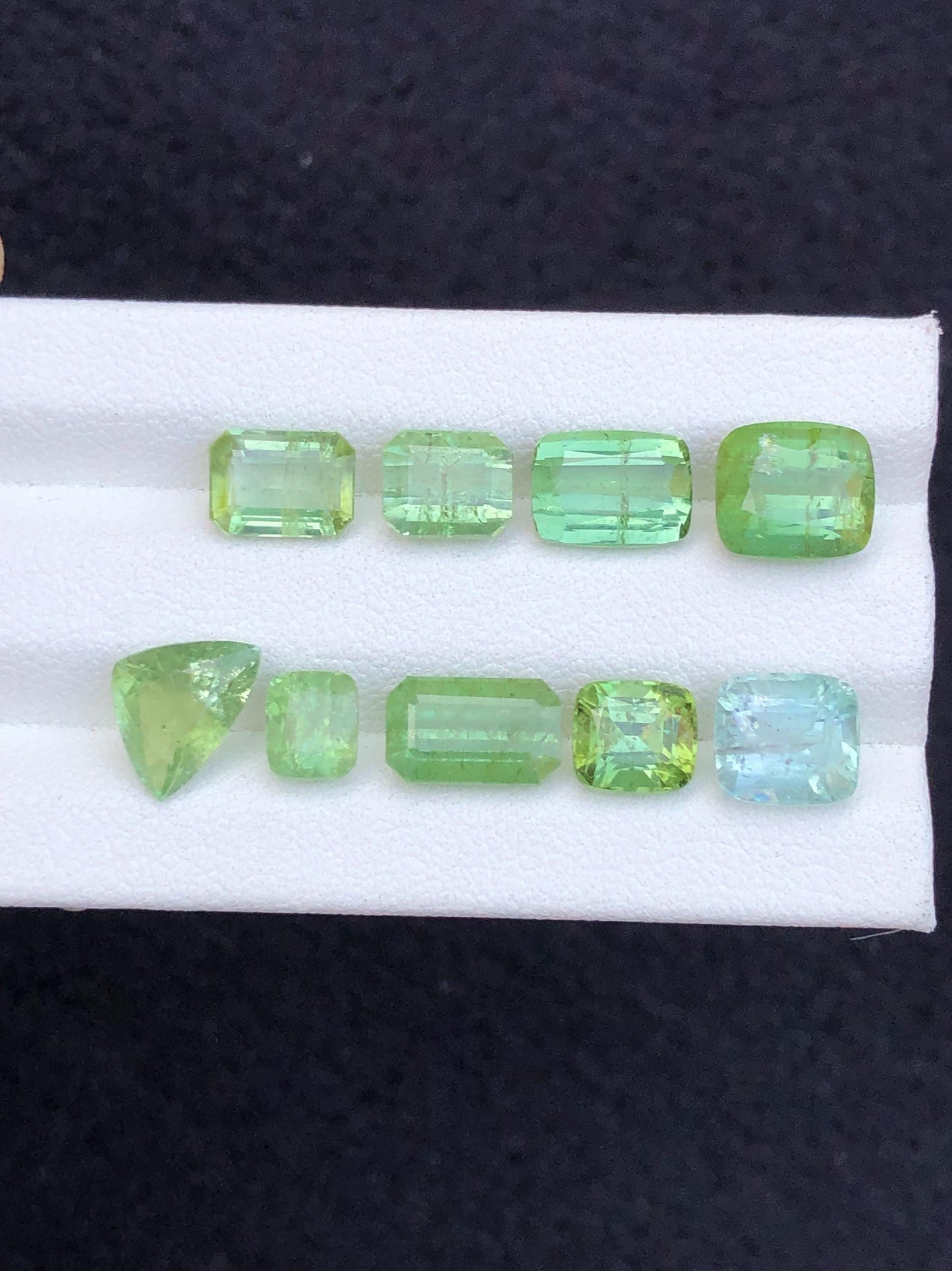 17.55 carats Green faceted tourmaline lot