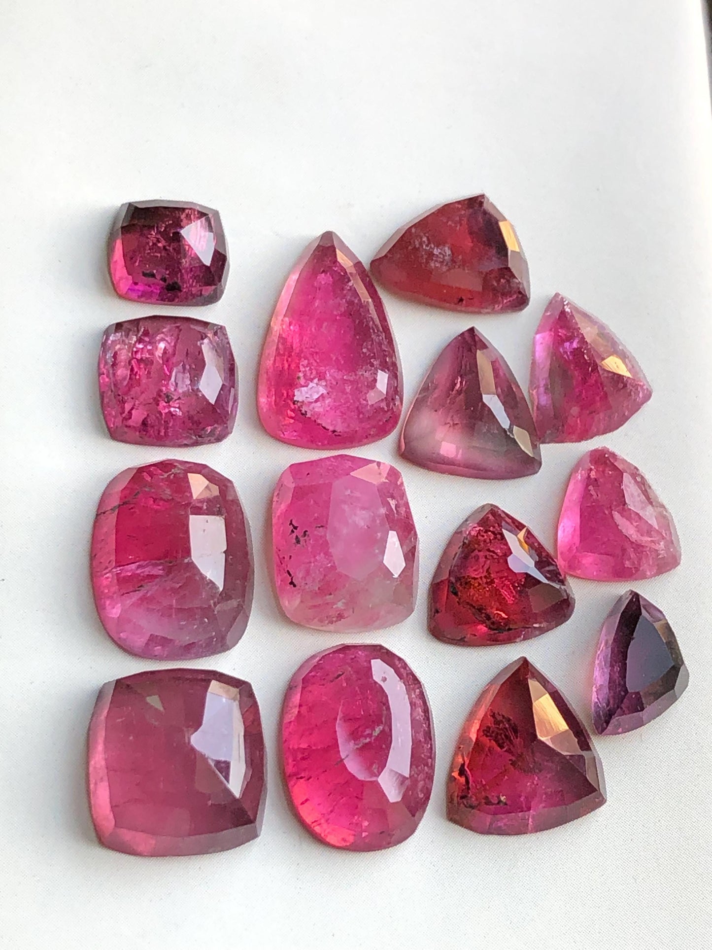 54.80 carats Rubilight tourmaline rose cuts lot natural flat back origin Afghanistan