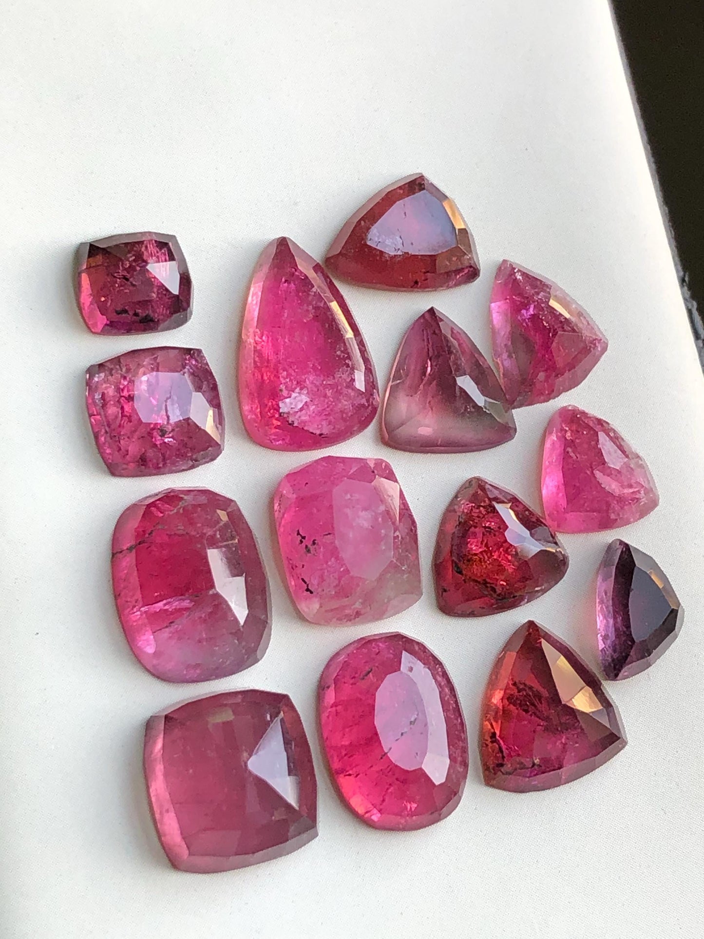 54.80 carats Rubilight tourmaline rose cuts lot natural flat back origin Afghanistan