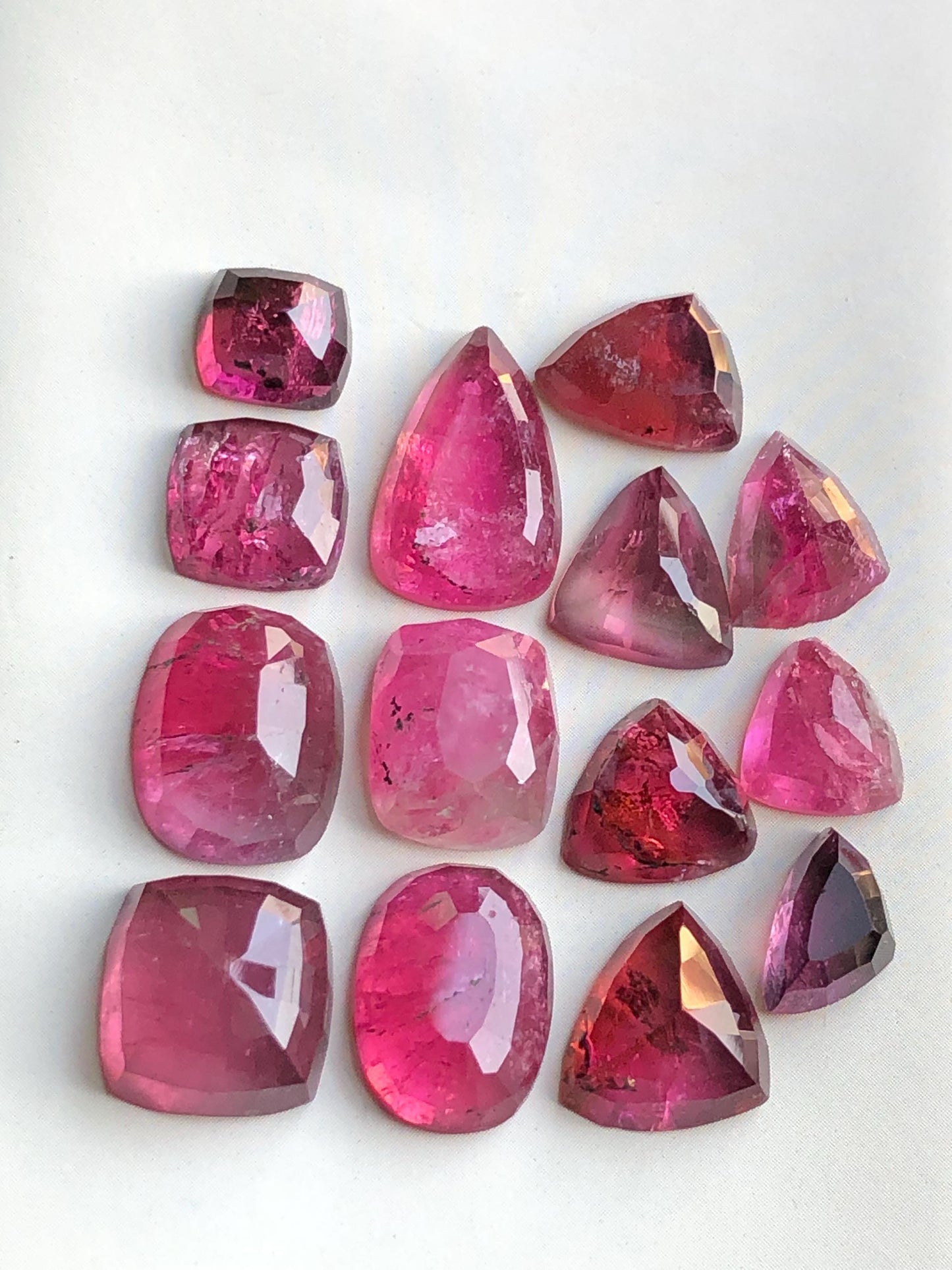 54.80 carats Rubilight tourmaline rose cuts lot natural flat back origin Afghanistan