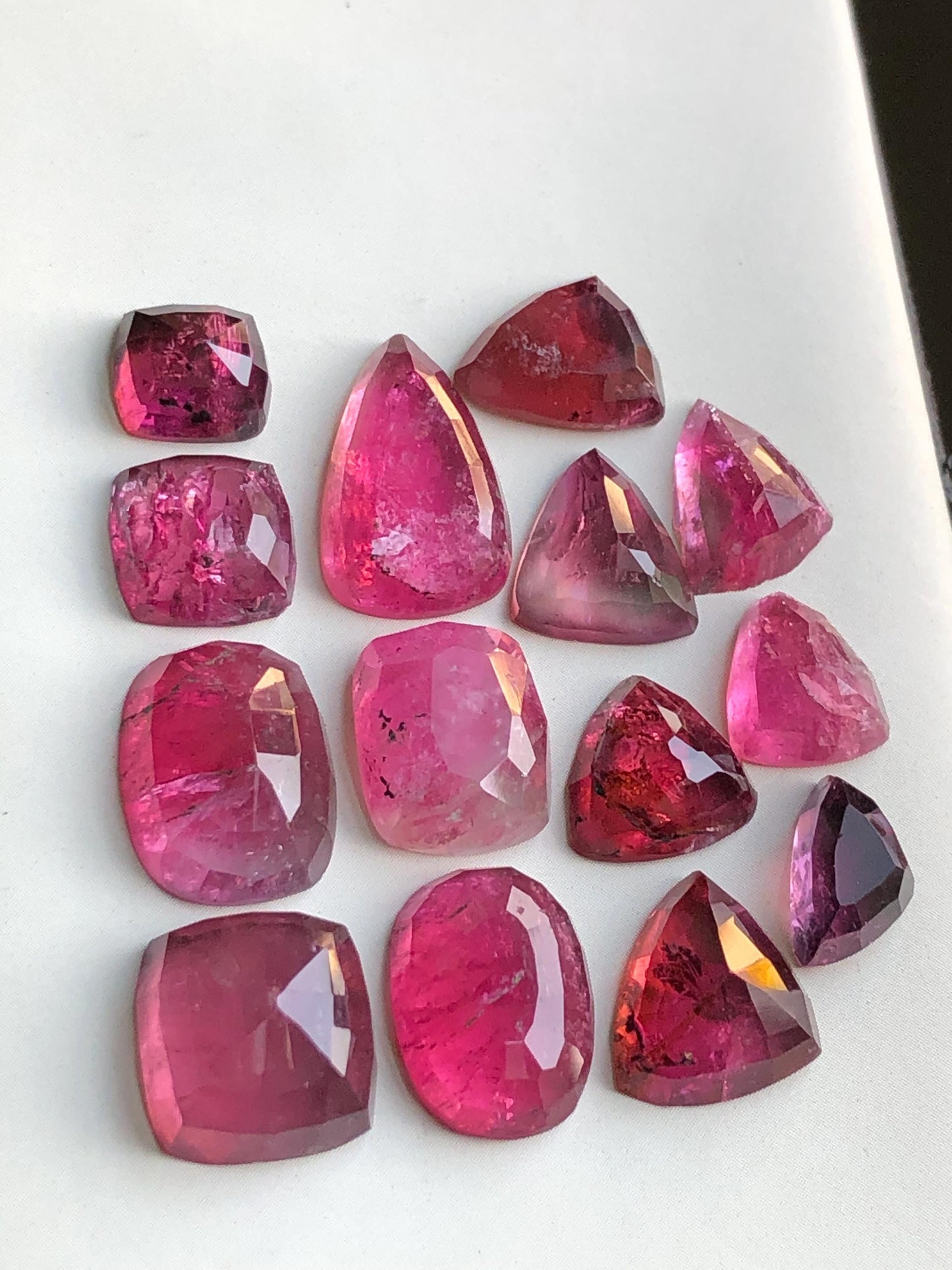 54.80 carats Rubilight tourmaline rose cuts lot natural flat back origin Afghanistan