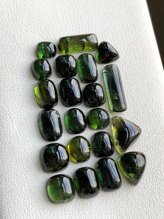 41.70 carats Dark green tourmaline cabochons lot