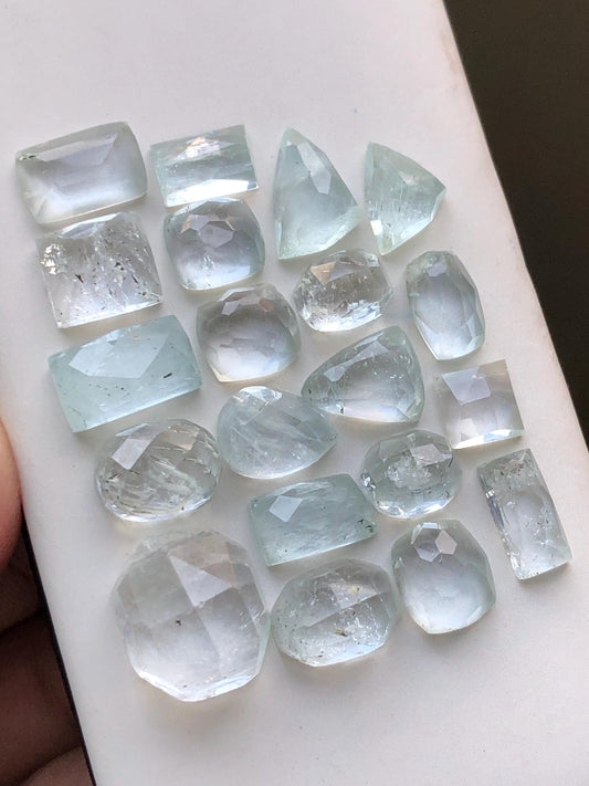 60.90 carats Aquamarine rose cuts lot