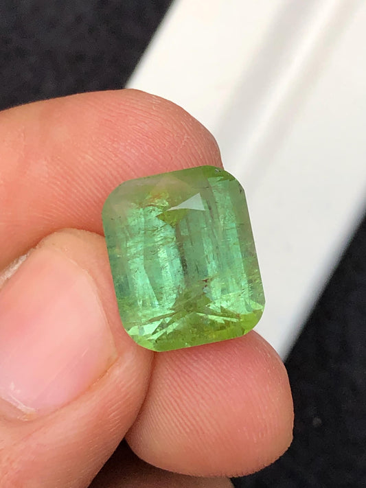 10.40 carat Green faceted tourmaline origin Afghanistan kunar mine