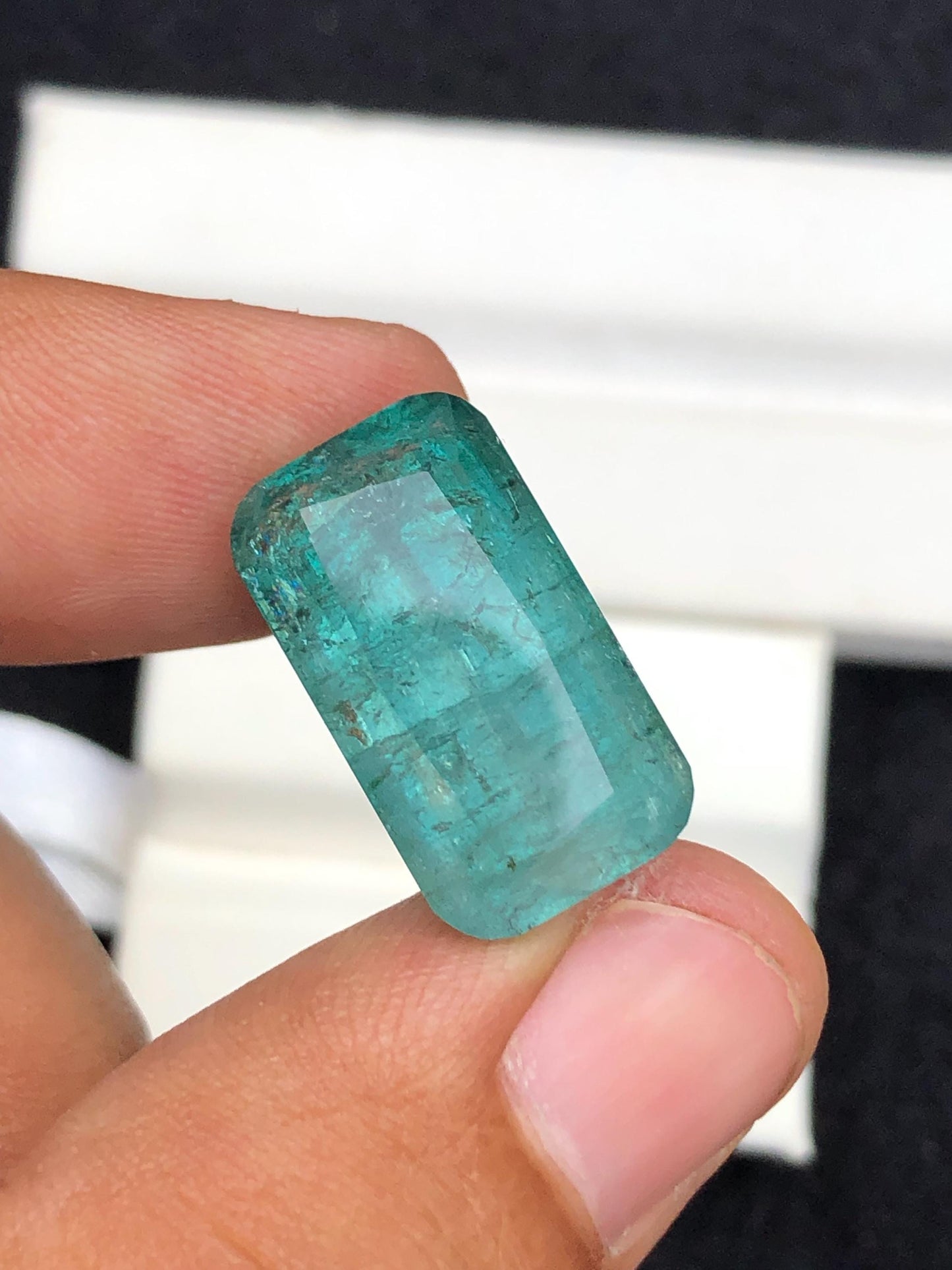 23.80 carat Blue faceted tourmaline origin Afghanistan kunar mine