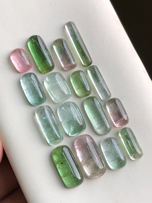 27.80 carats Multi colours tourmaline cabochons lot origin Afghanistan