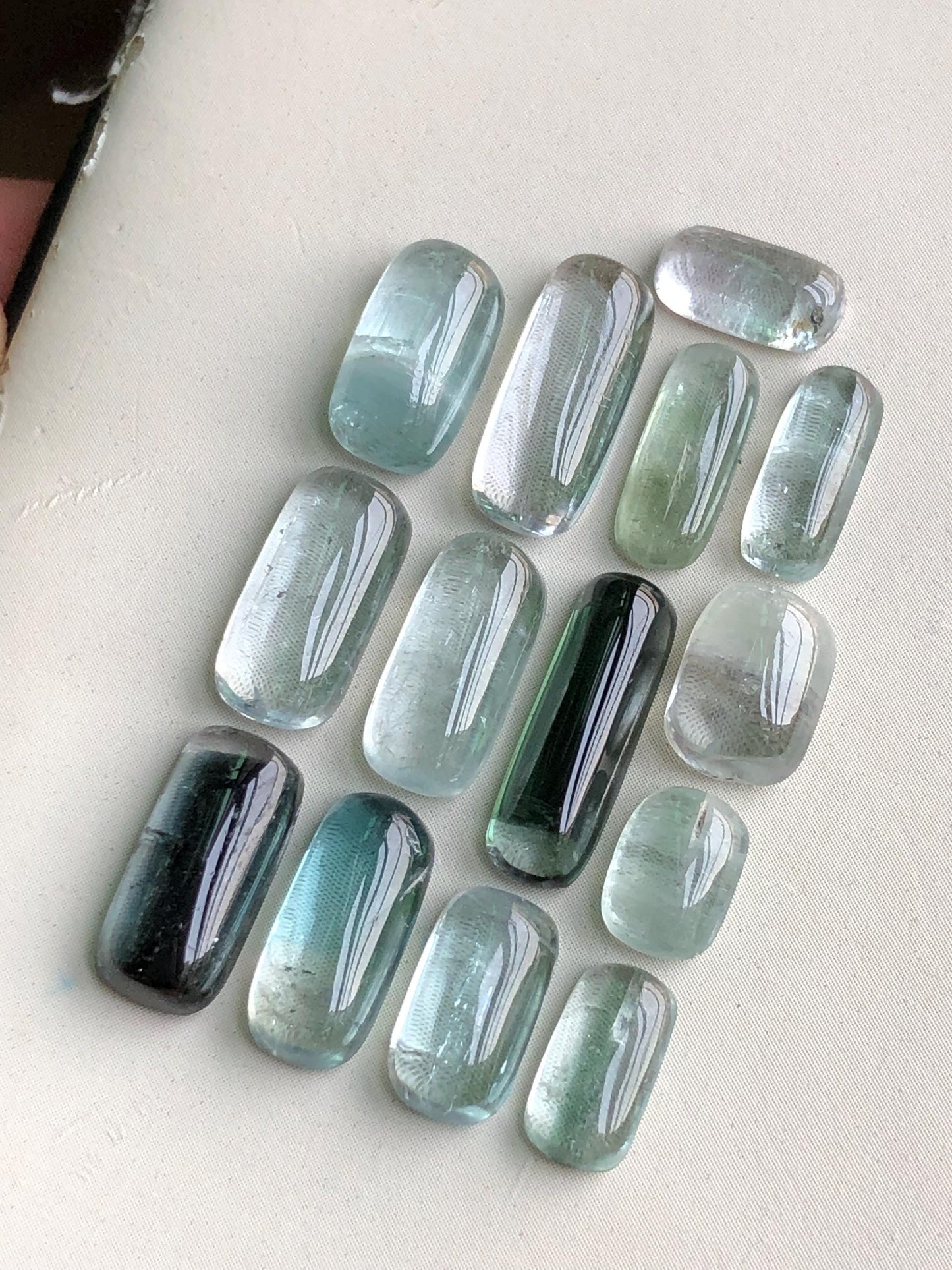 Sea foam tourmaline cabochons 29.20 carats natural