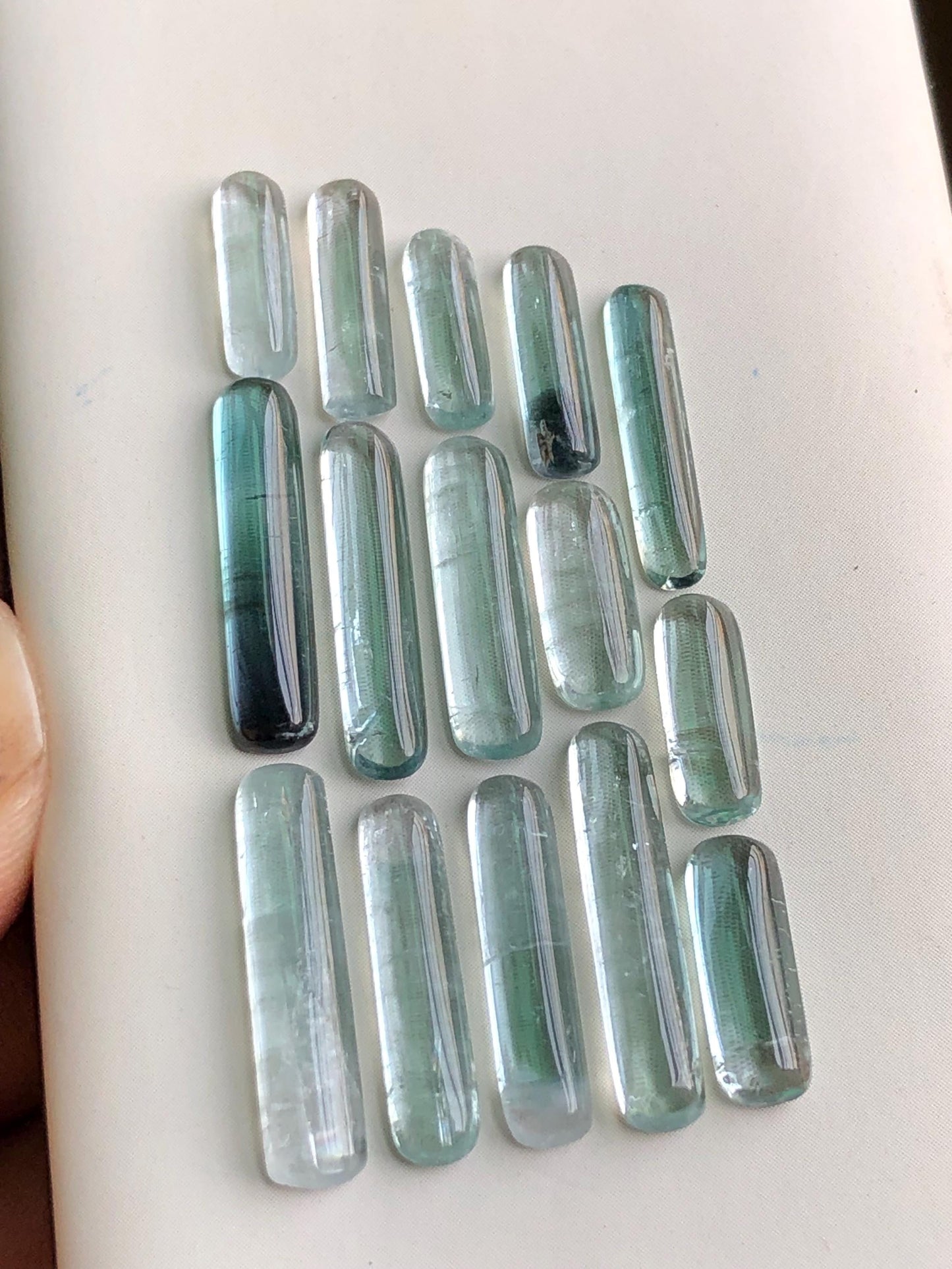 Sea foam tourmaline cabochons 24.70 carats