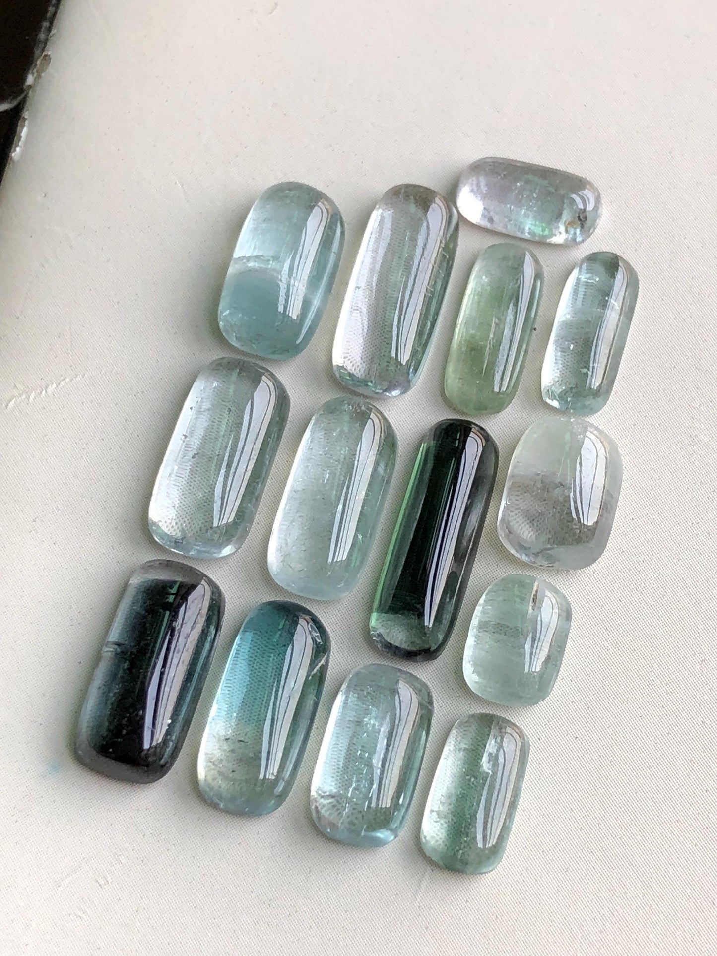 Sea foam tourmaline cabochons 29.20 carats natural