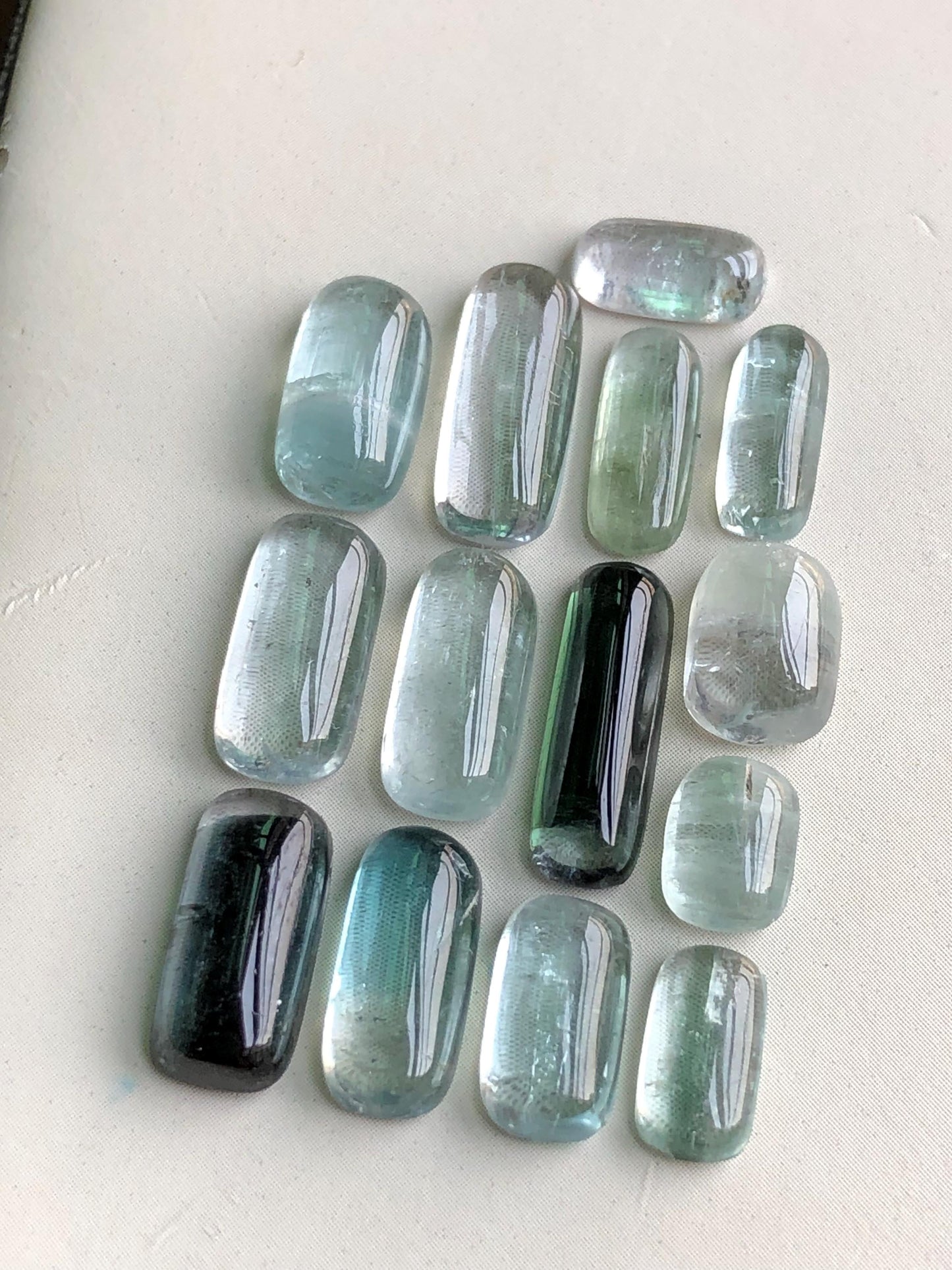 Sea foam tourmaline cabochons 29.20 carats natural