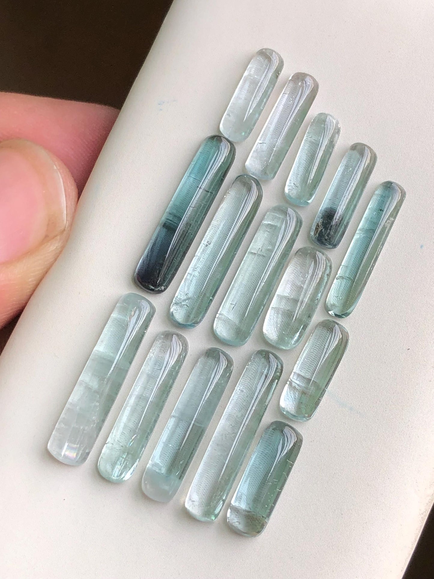 Sea foam tourmaline cabochons 24.70 carats