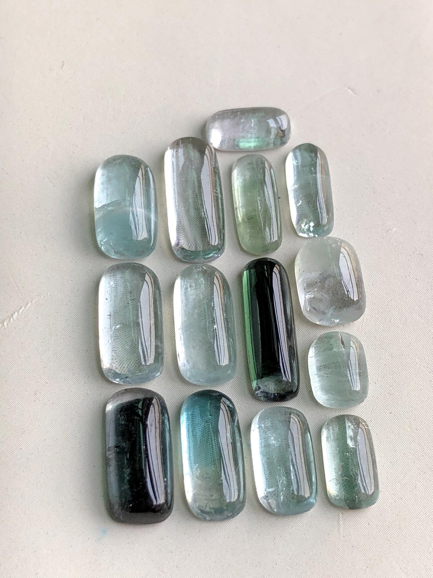 Sea foam tourmaline cabochons 29.20 carats natural