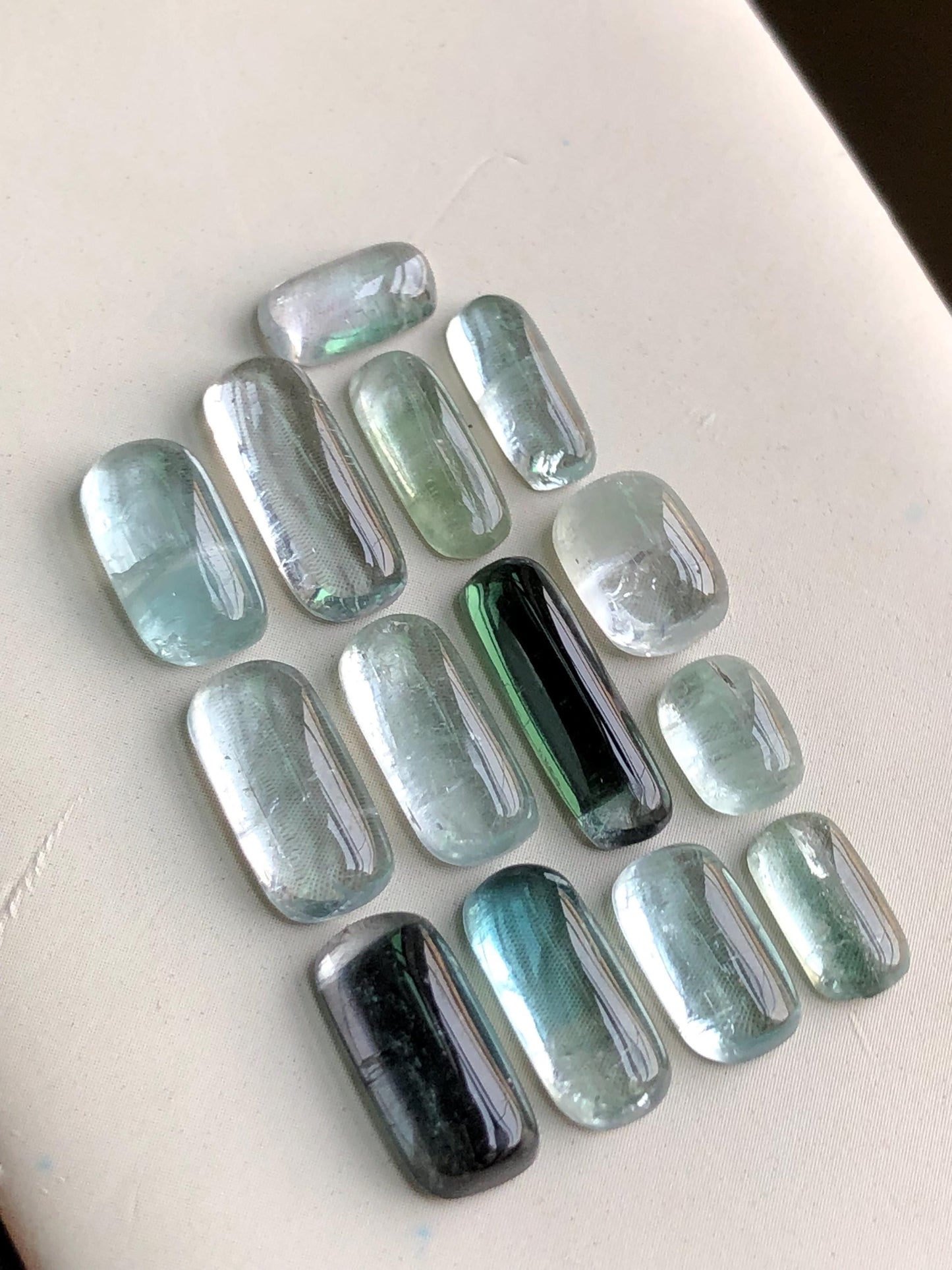 Sea foam tourmaline cabochons 29.20 carats natural