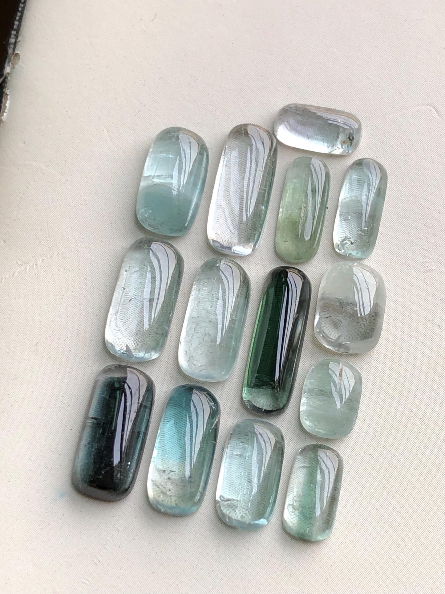 Sea foam tourmaline cabochons 29.20 carats natural