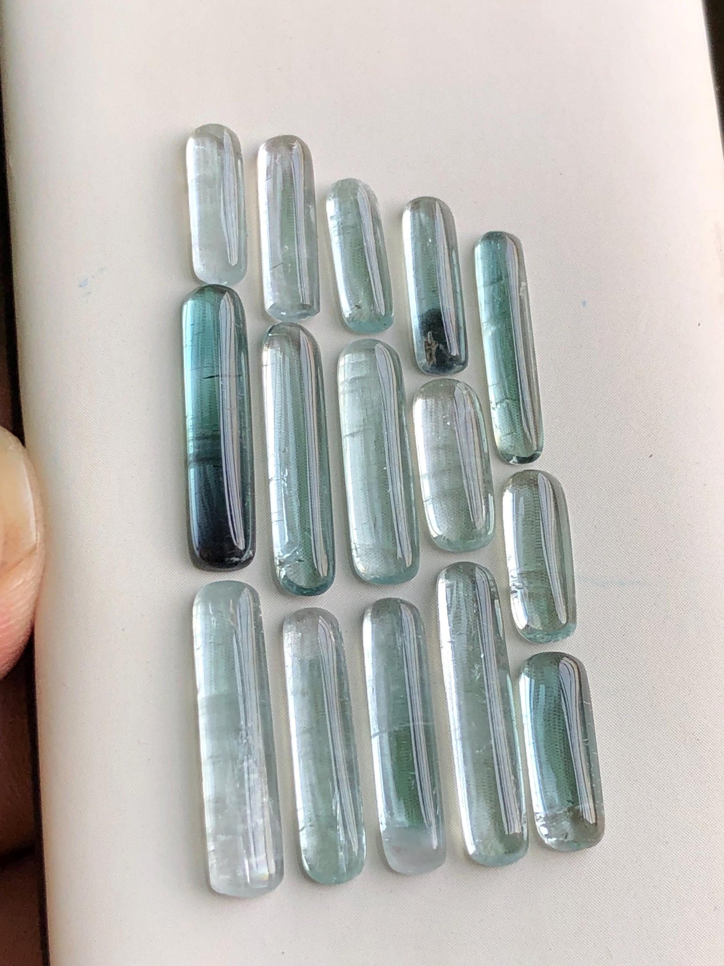 Sea foam tourmaline cabochons 24.70 carats