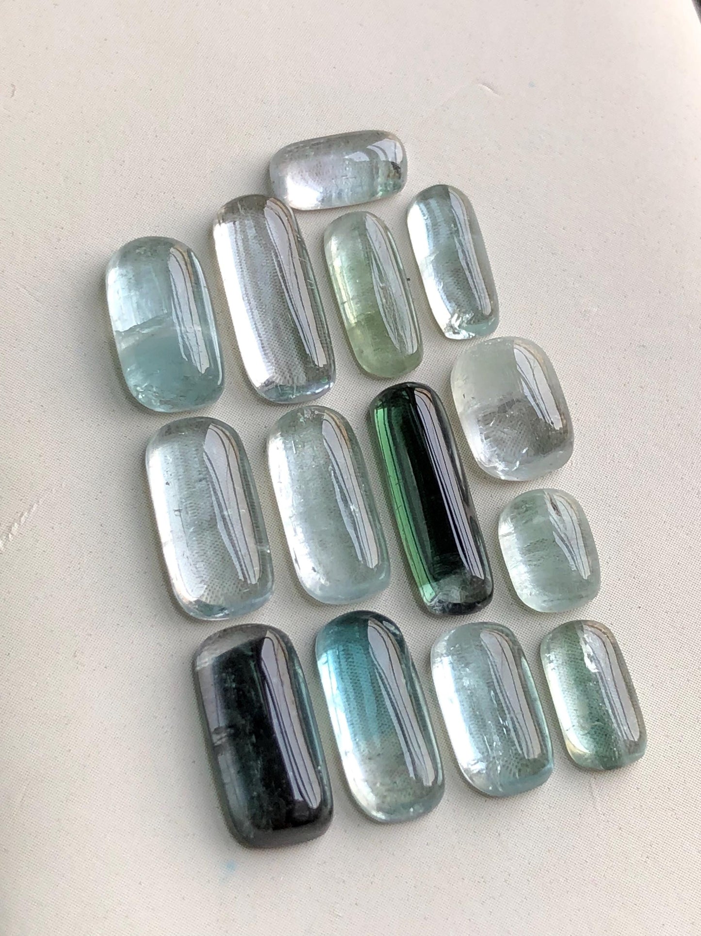 Sea foam tourmaline cabochons 29.20 carats natural