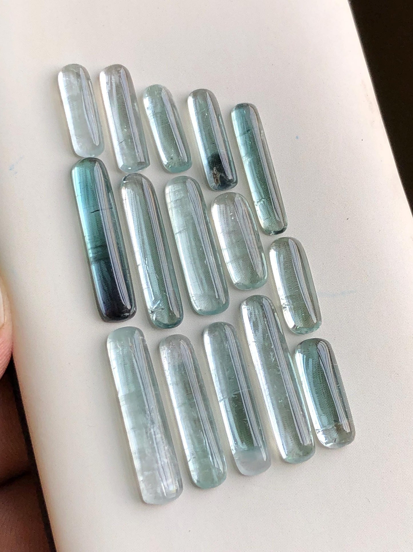 Sea foam tourmaline cabochons 24.70 carats