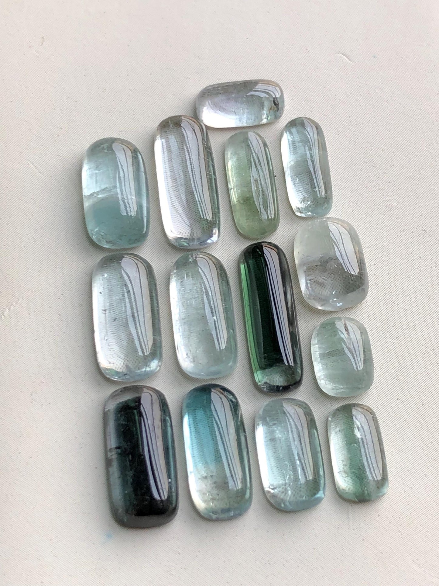 Sea foam tourmaline cabochons 29.20 carats natural