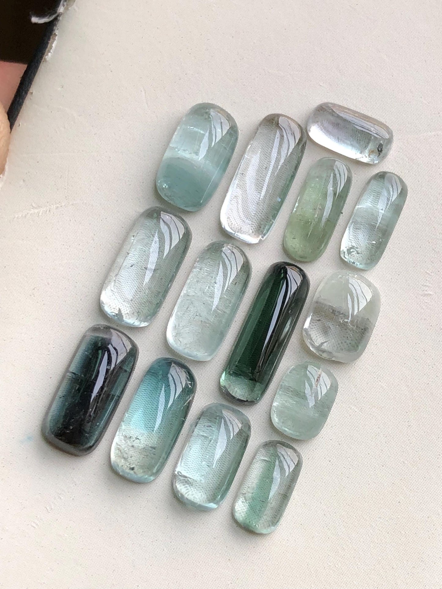 Sea foam tourmaline cabochons 29.20 carats natural