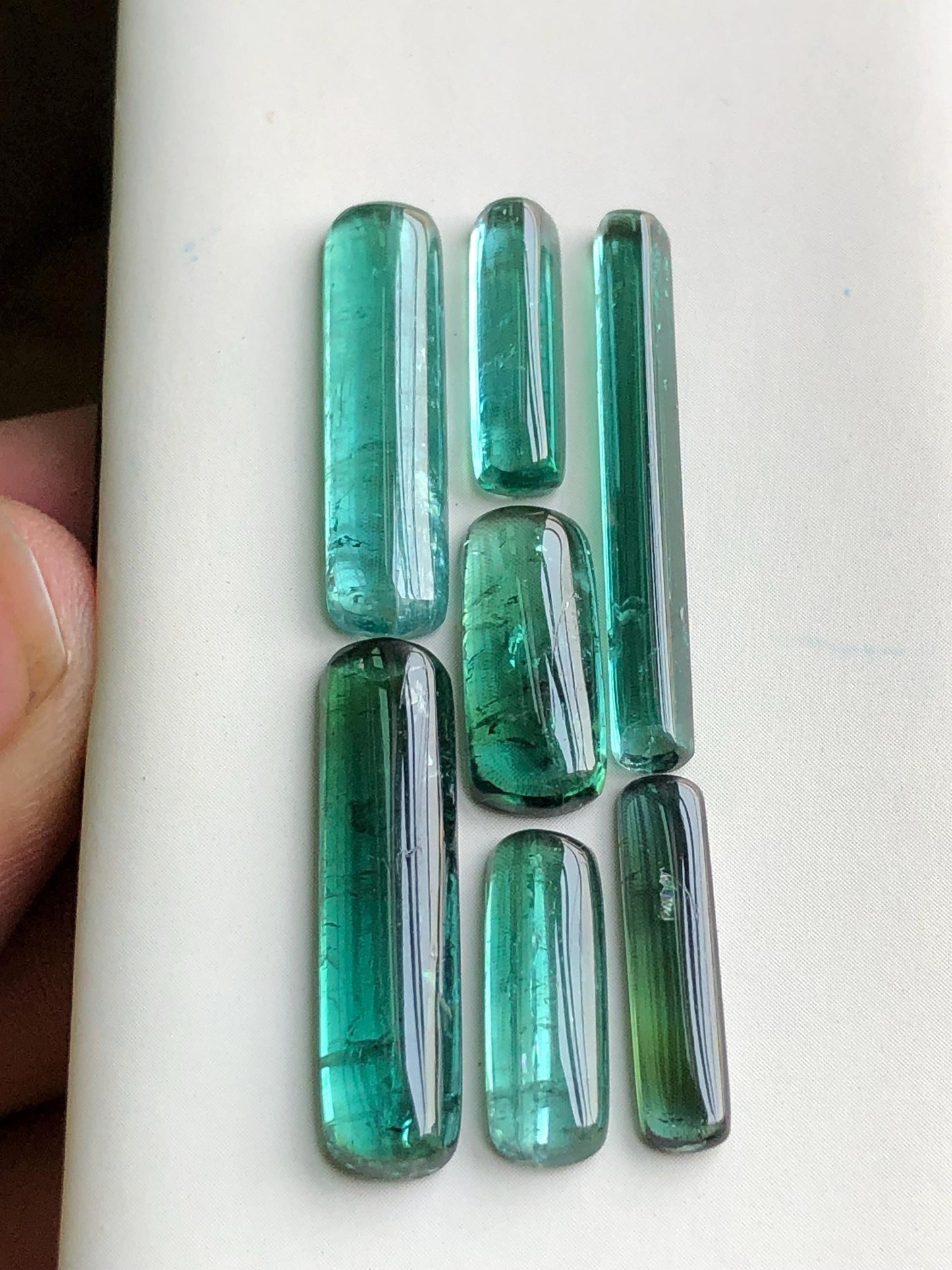 Blue green tourmaline cabochons 25 carats natural