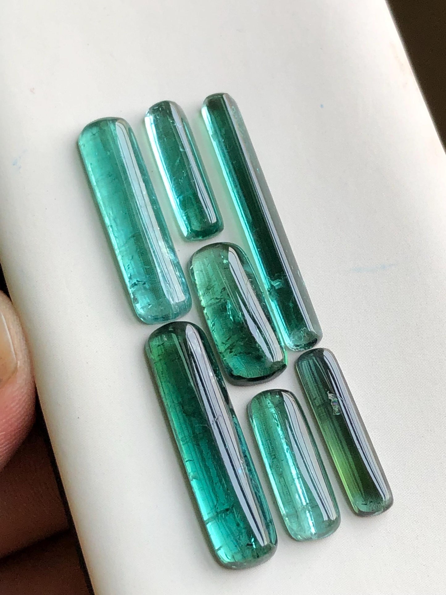 Blue green tourmaline cabochons 25 carats natural