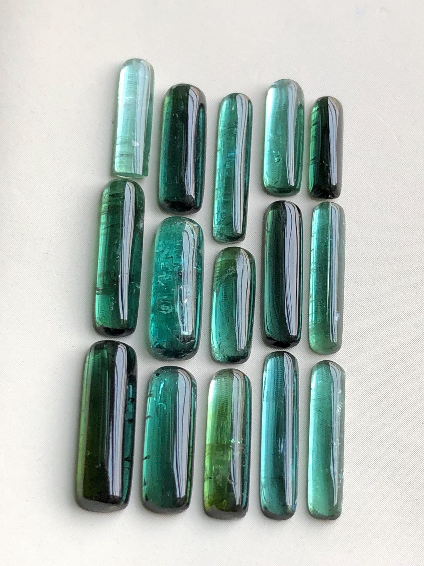 Green tourmaline cabochon lot 25 carats natural