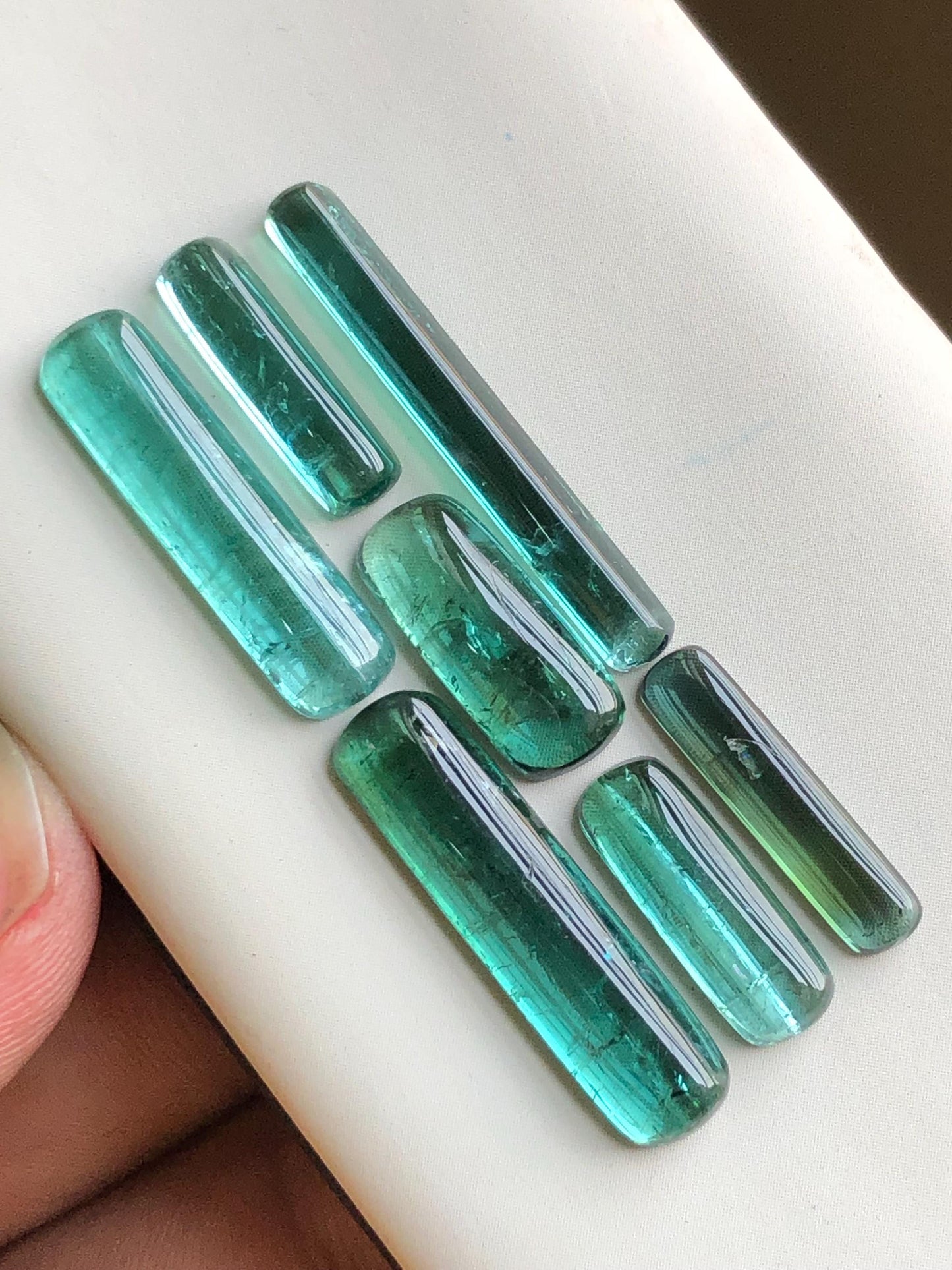 Blue green tourmaline cabochons 25 carats natural