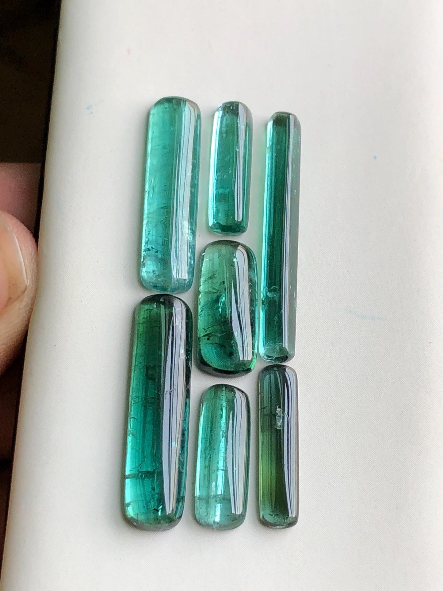 Blue green tourmaline cabochons 25 carats natural