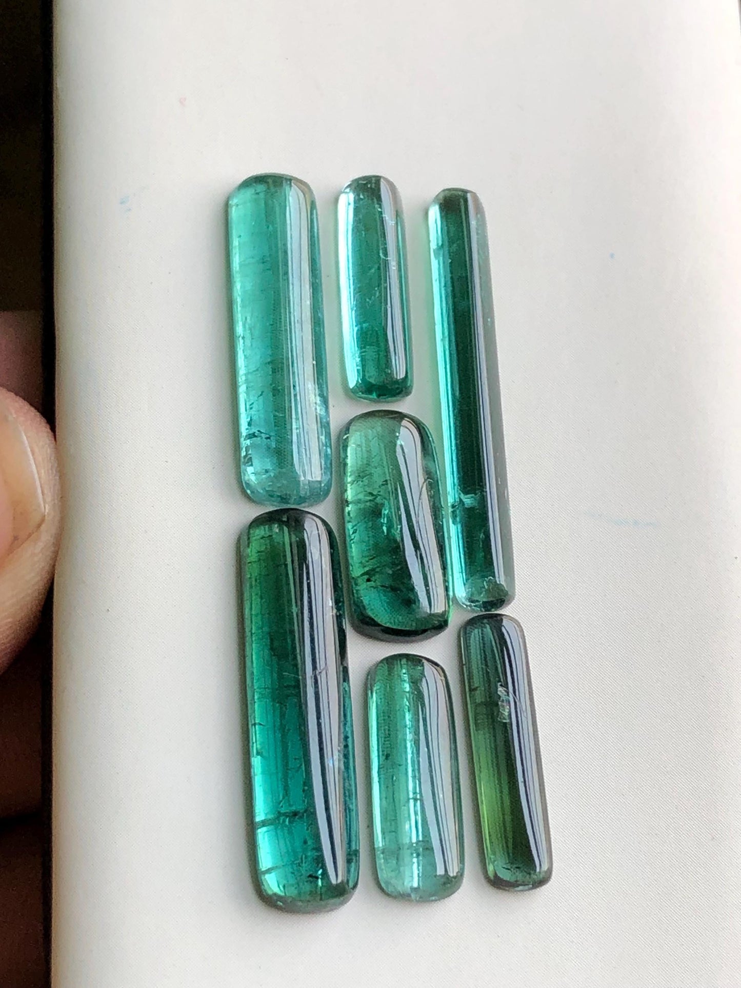 Blue green tourmaline cabochons 25 carats natural