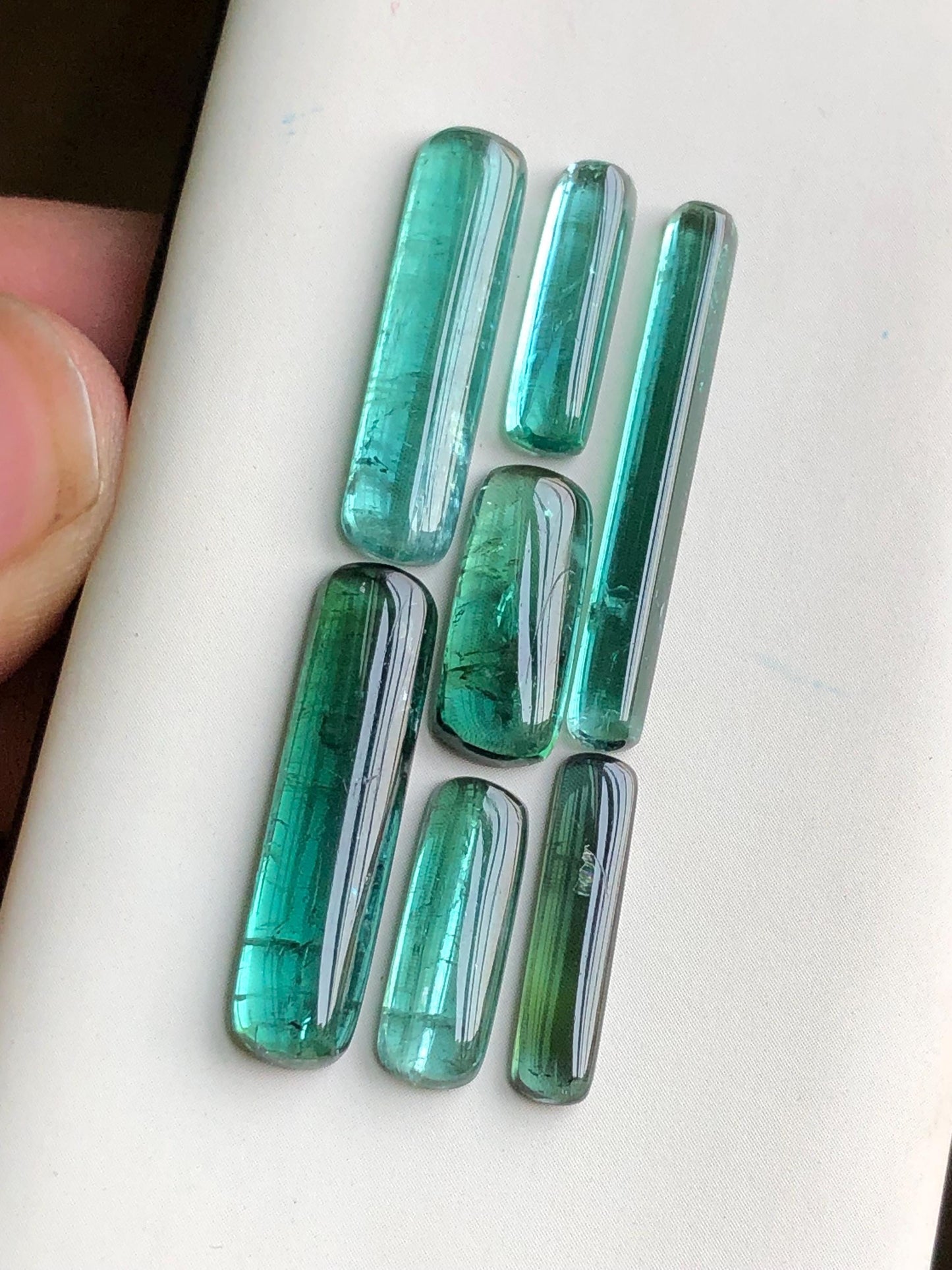 Blue green tourmaline cabochons 25 carats natural