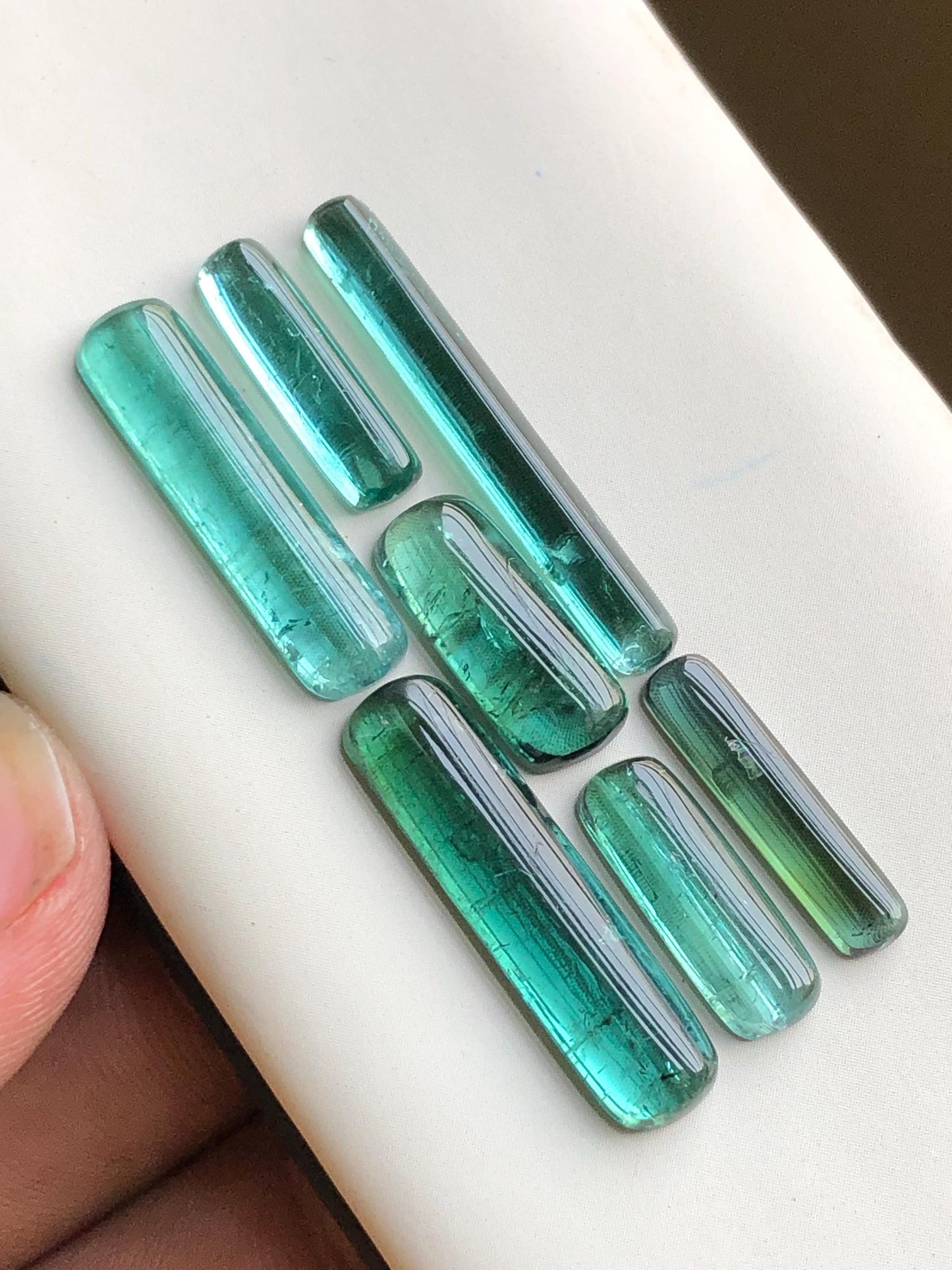 Blue green tourmaline cabochons 25 carats natural