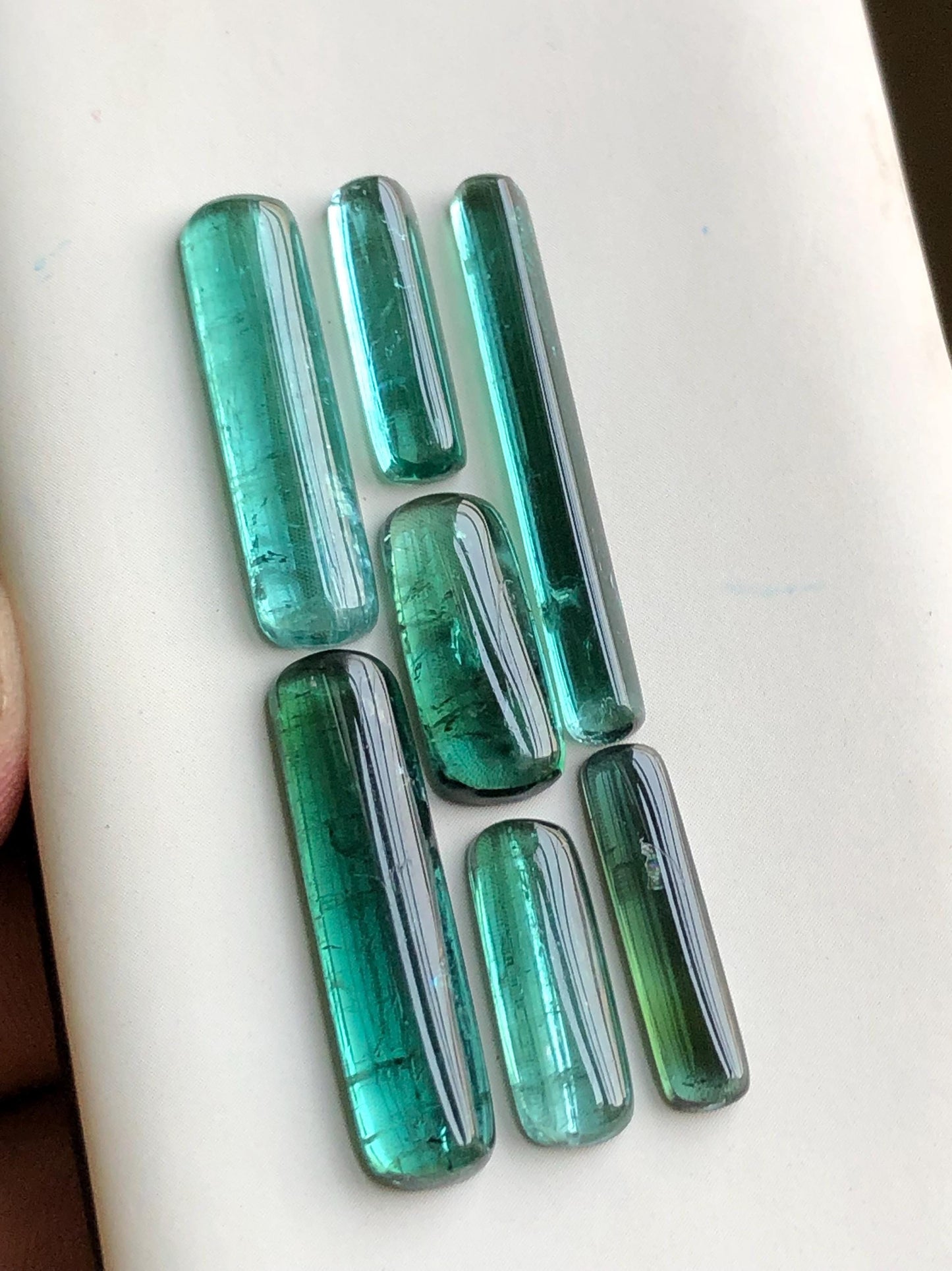 Blue green tourmaline cabochons 25 carats natural