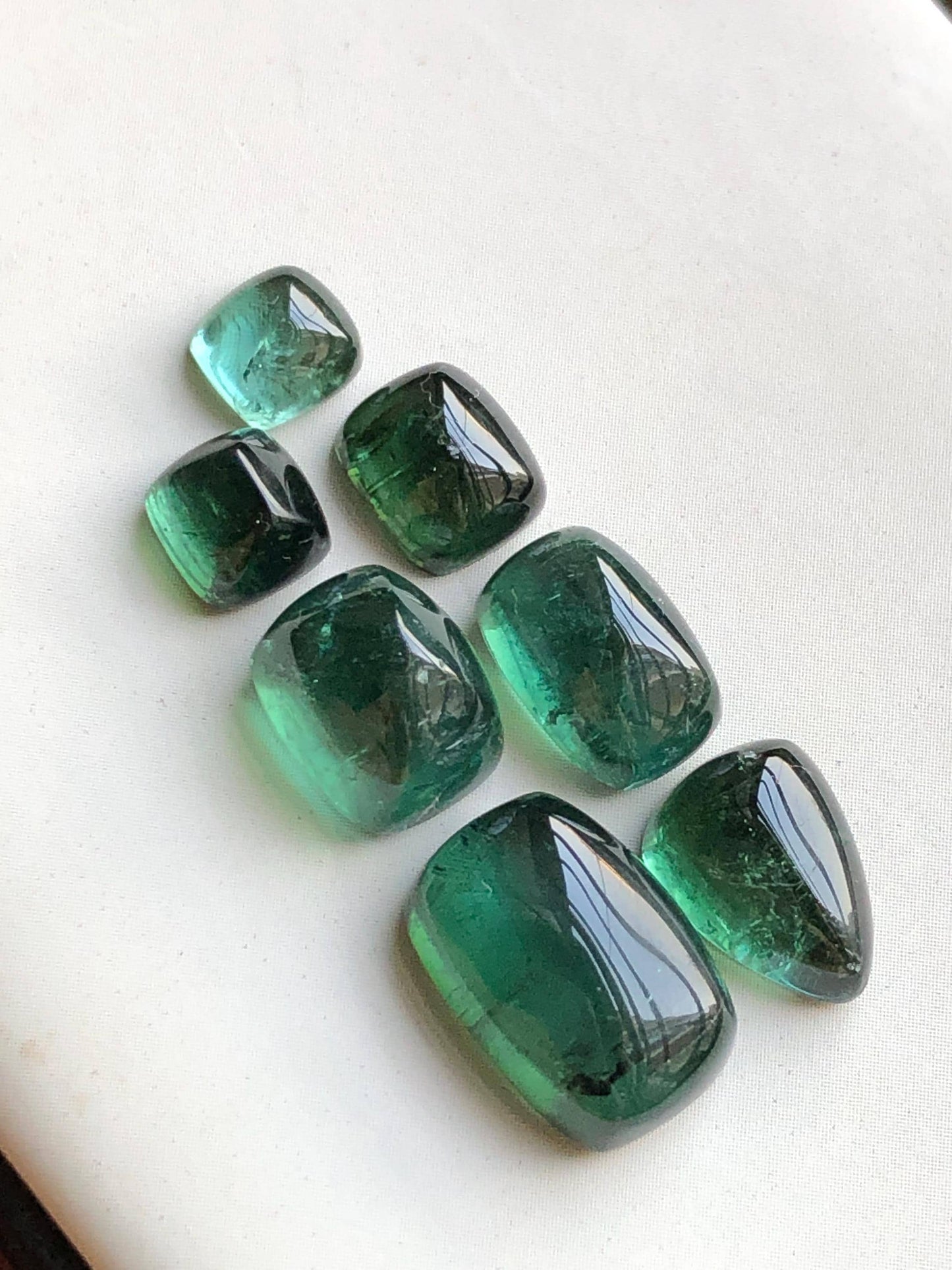 25.30 carats Green tourmaline cabochons lot origin Afghanistan kunar mine