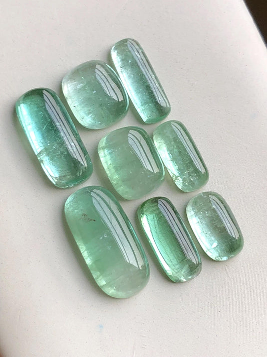 33.80 carats Lagoon green tourmaline cabochons lot origin Afghanistan