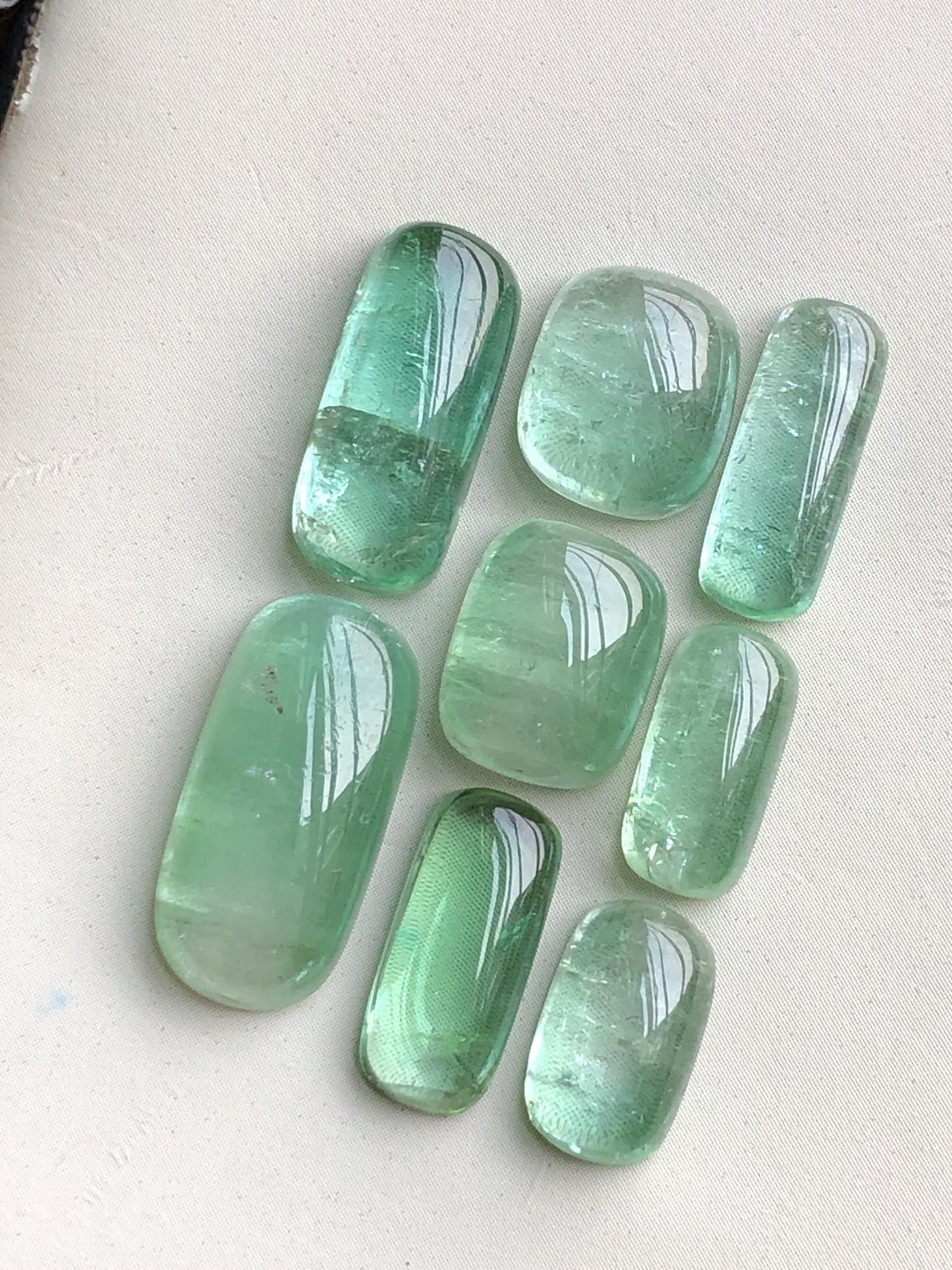 33.80 carats Lagoon green tourmaline cabochons lot origin Afghanistan