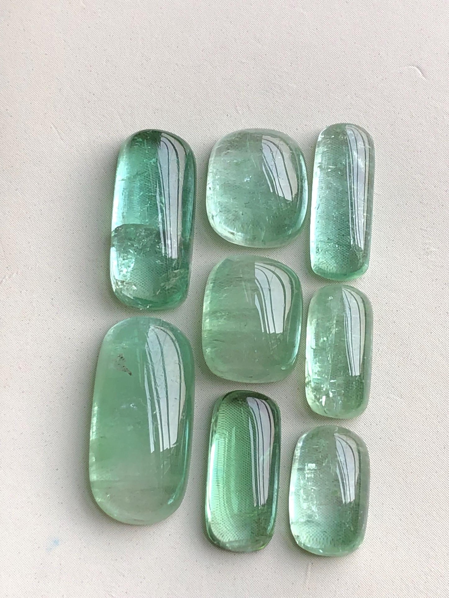 33.80 carats Lagoon green tourmaline cabochons lot origin Afghanistan