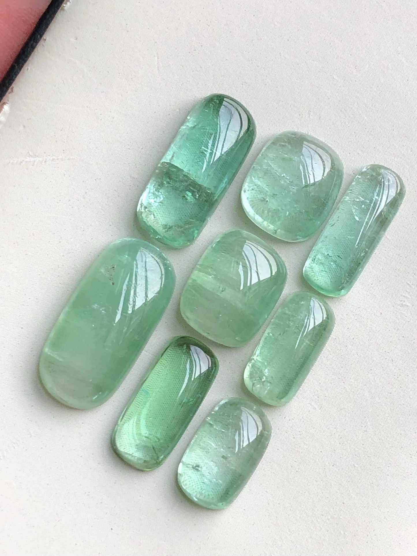 33.80 carats Lagoon green tourmaline cabochons lot origin Afghanistan