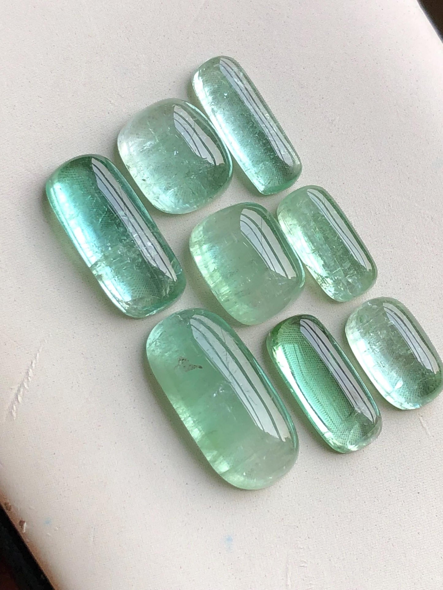 33.80 carats Lagoon green tourmaline cabochons lot origin Afghanistan