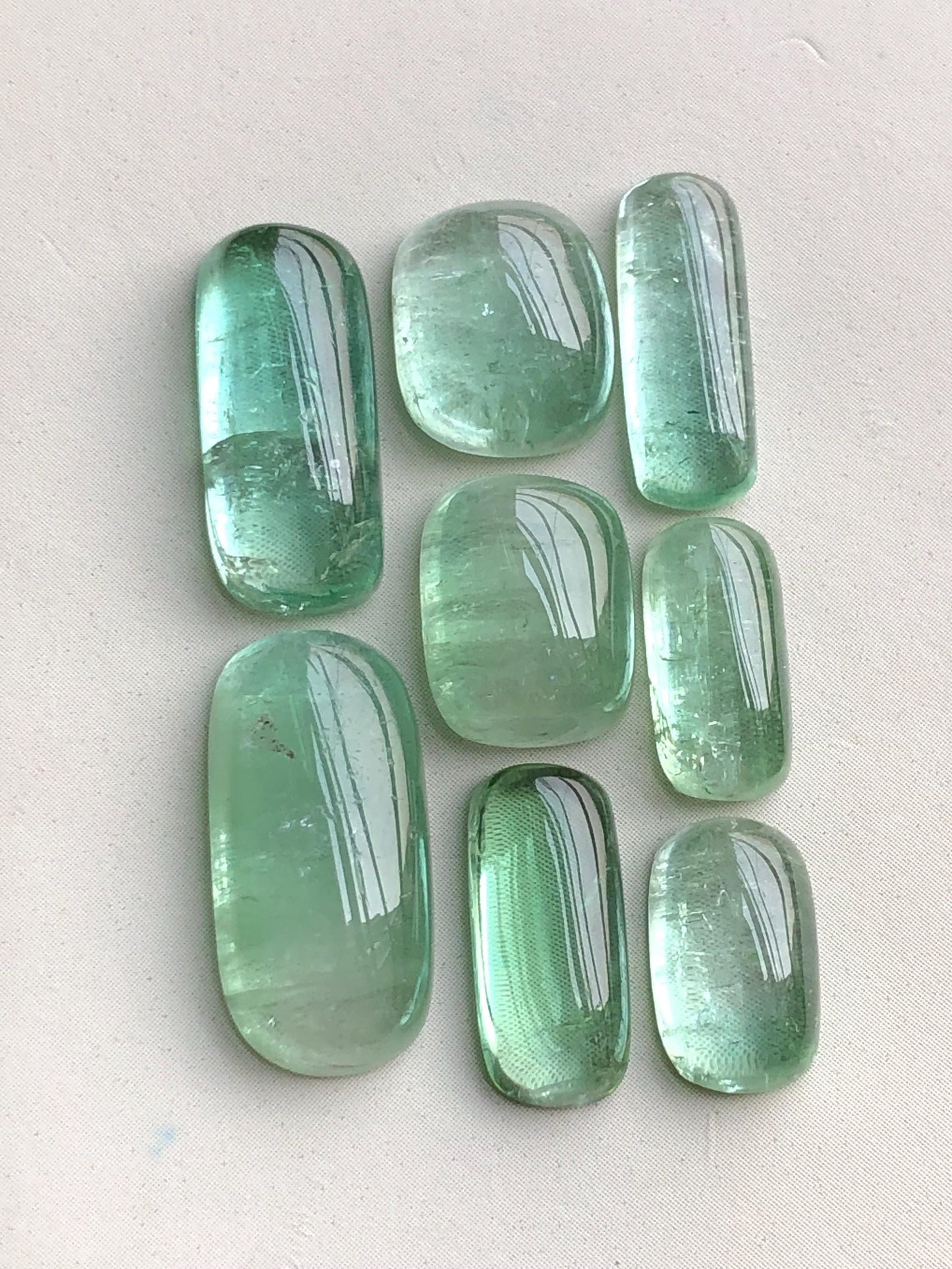 33.80 carats Lagoon green tourmaline cabochons lot origin Afghanistan