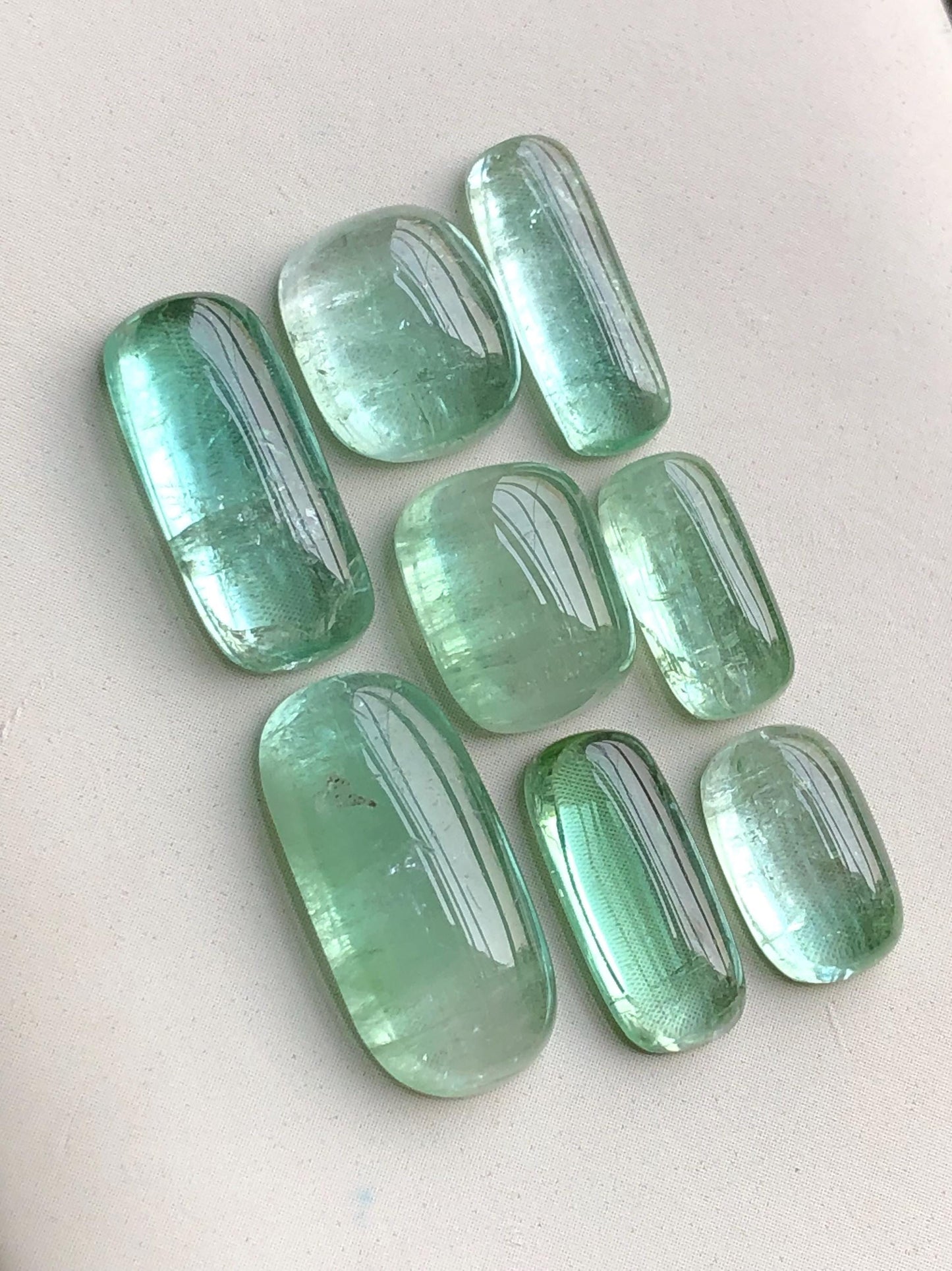 33.80 carats Lagoon green tourmaline cabochons lot origin Afghanistan