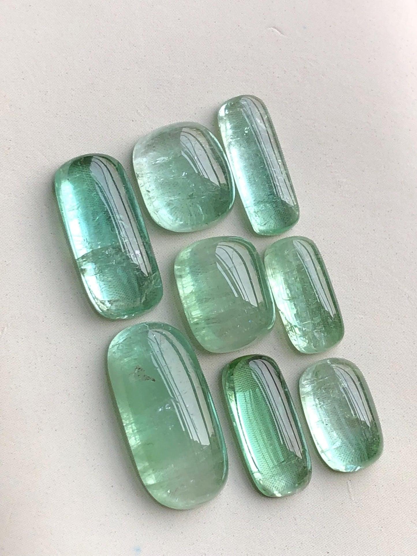 33.80 carats Lagoon green tourmaline cabochons lot origin Afghanistan