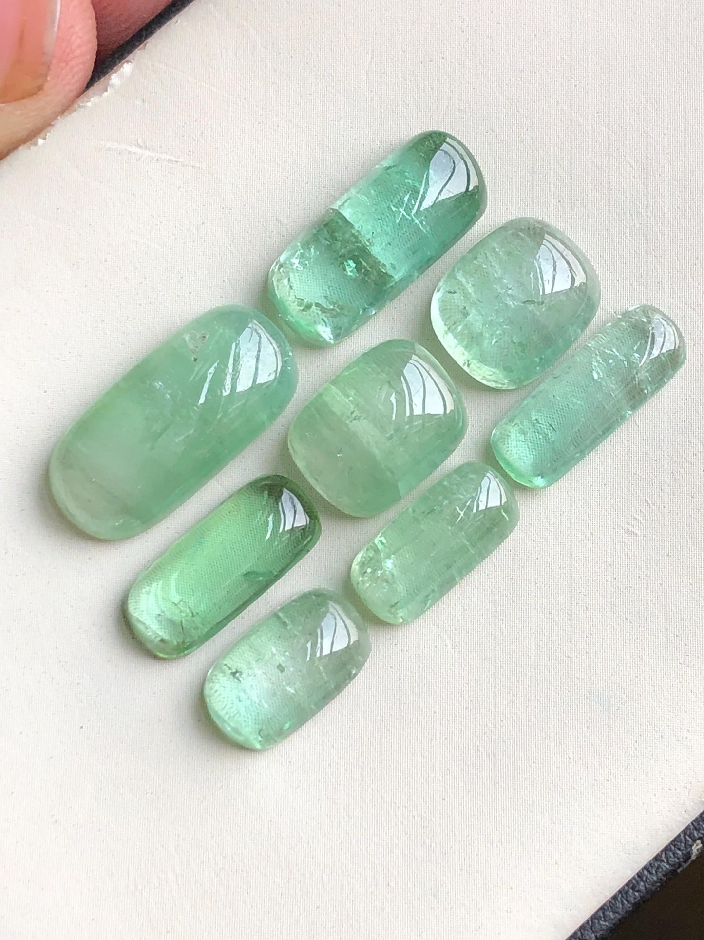 33.80 carats Lagoon green tourmaline cabochons lot origin Afghanistan