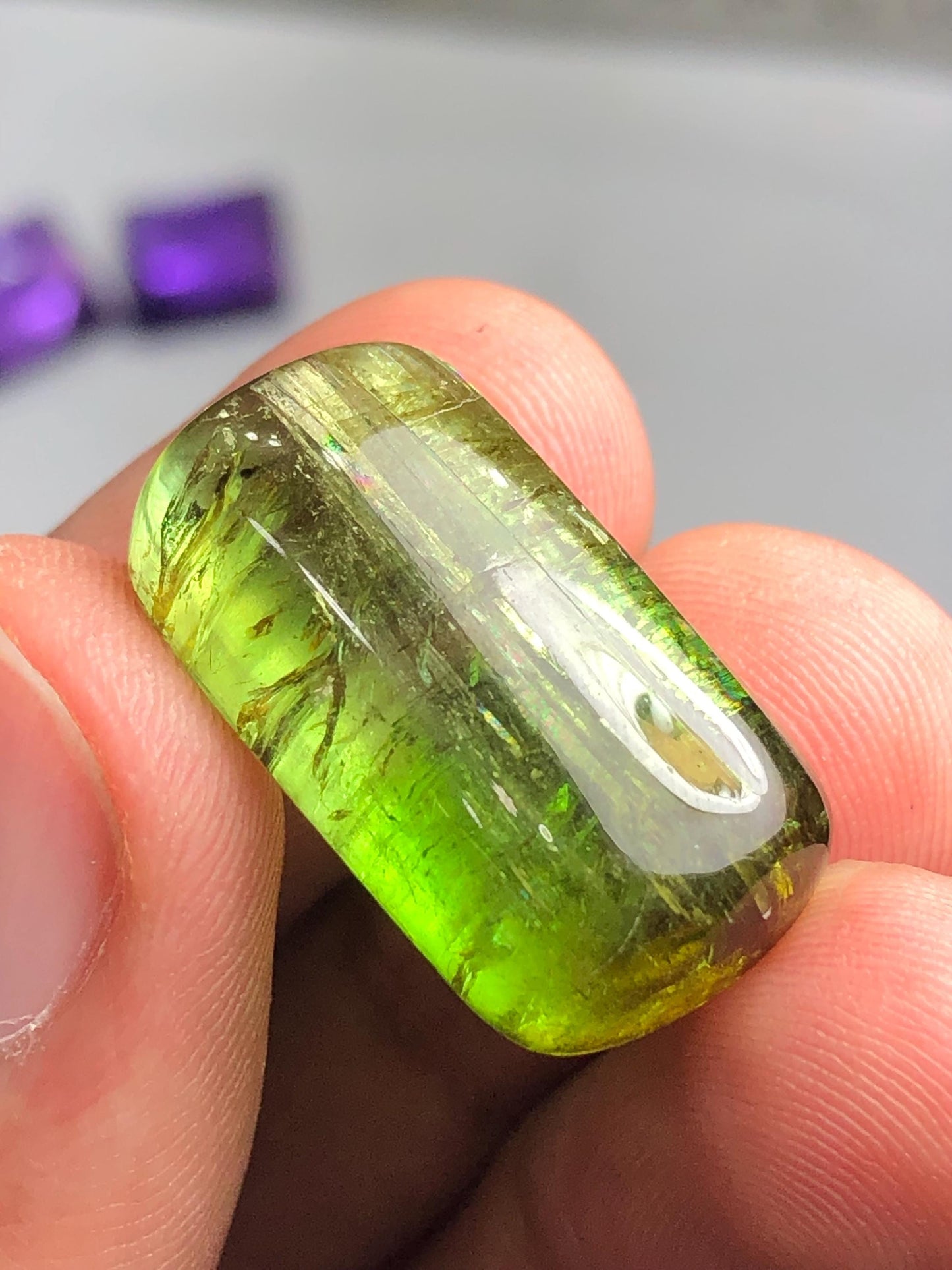 Green tourmaline cabochon 29.60 carat