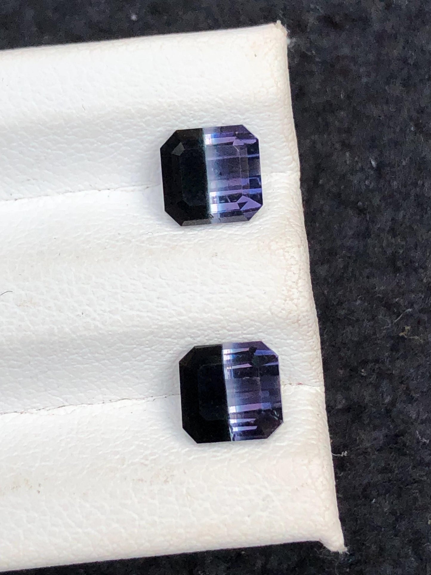 2.90 CTs unique bi colour tourmaline pair faceted natural